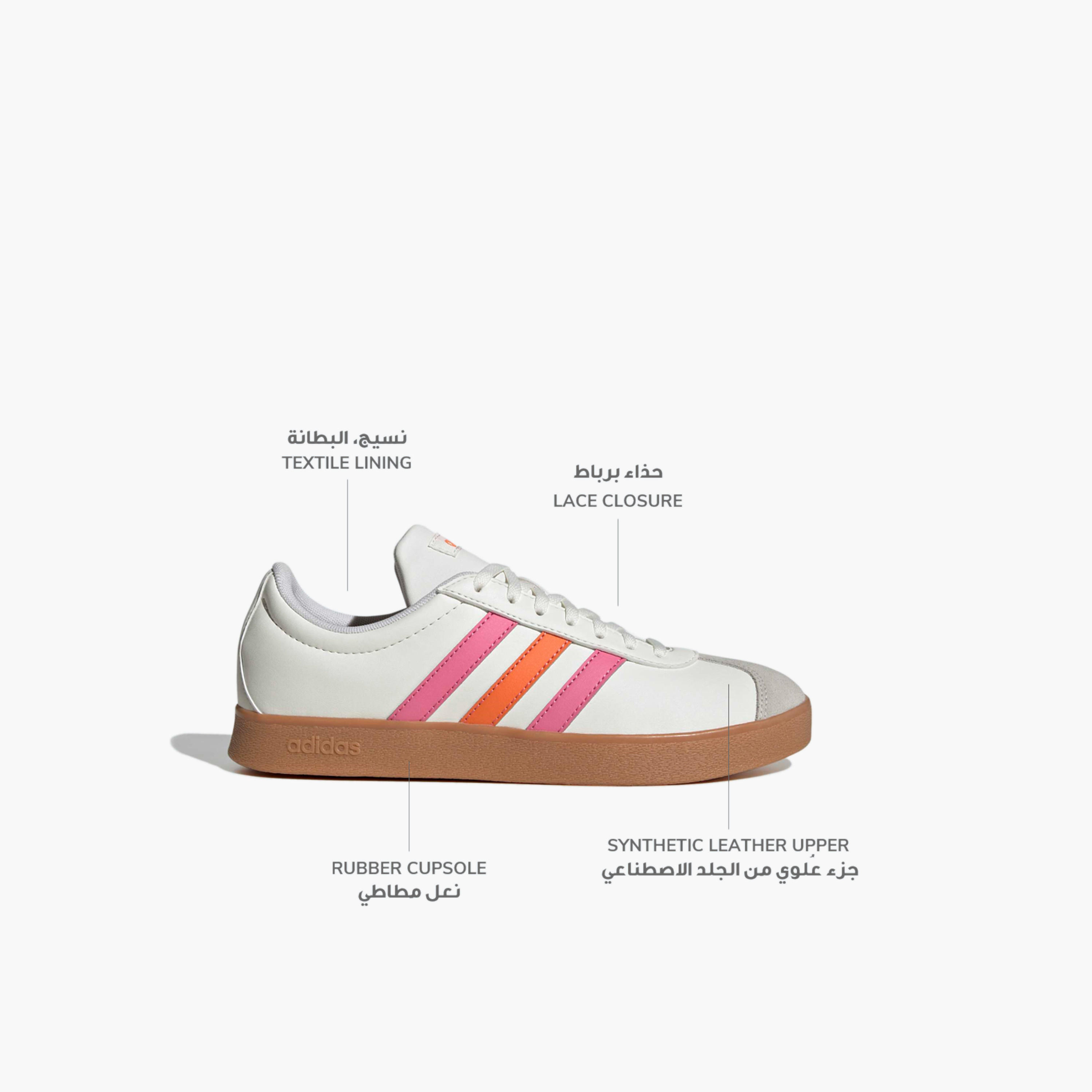 Adidas Women VL Court Base Lace-Up Ankle Sneakers-women-shoes-sneakers-image-2