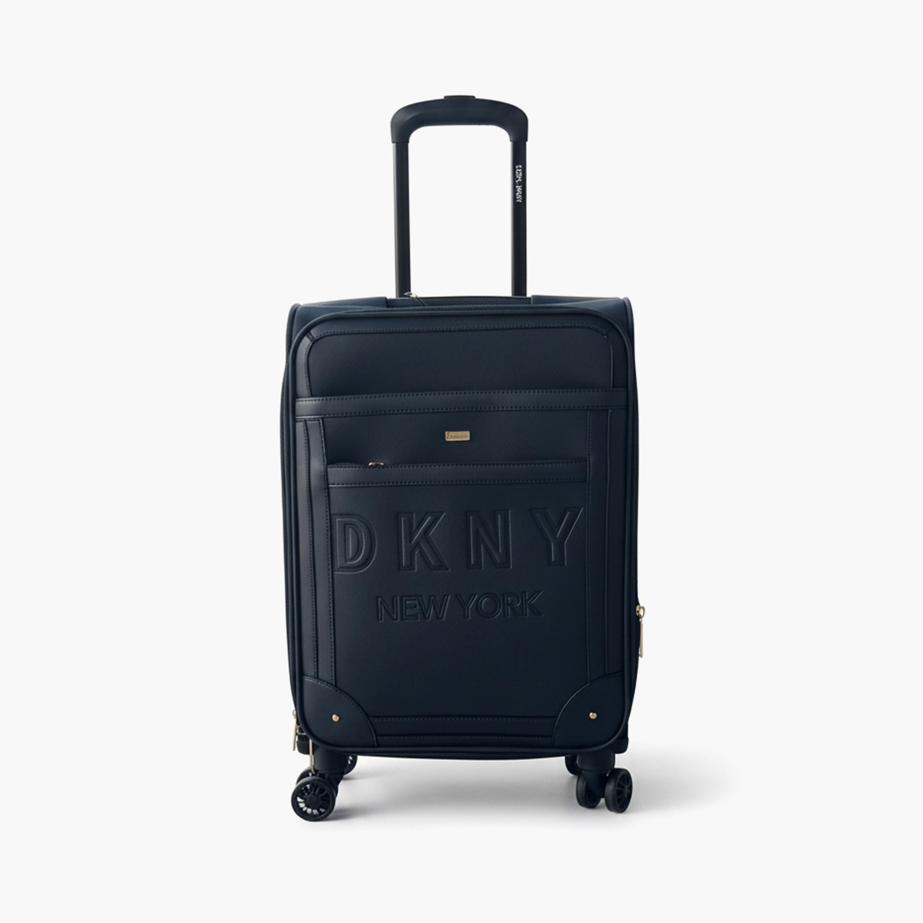 DKNY Logo Embossed Softcase Trolley Bag with Retractable Handle - 20 Inches Check-in Bag-travel-luggagesandbags-luggage-image-1