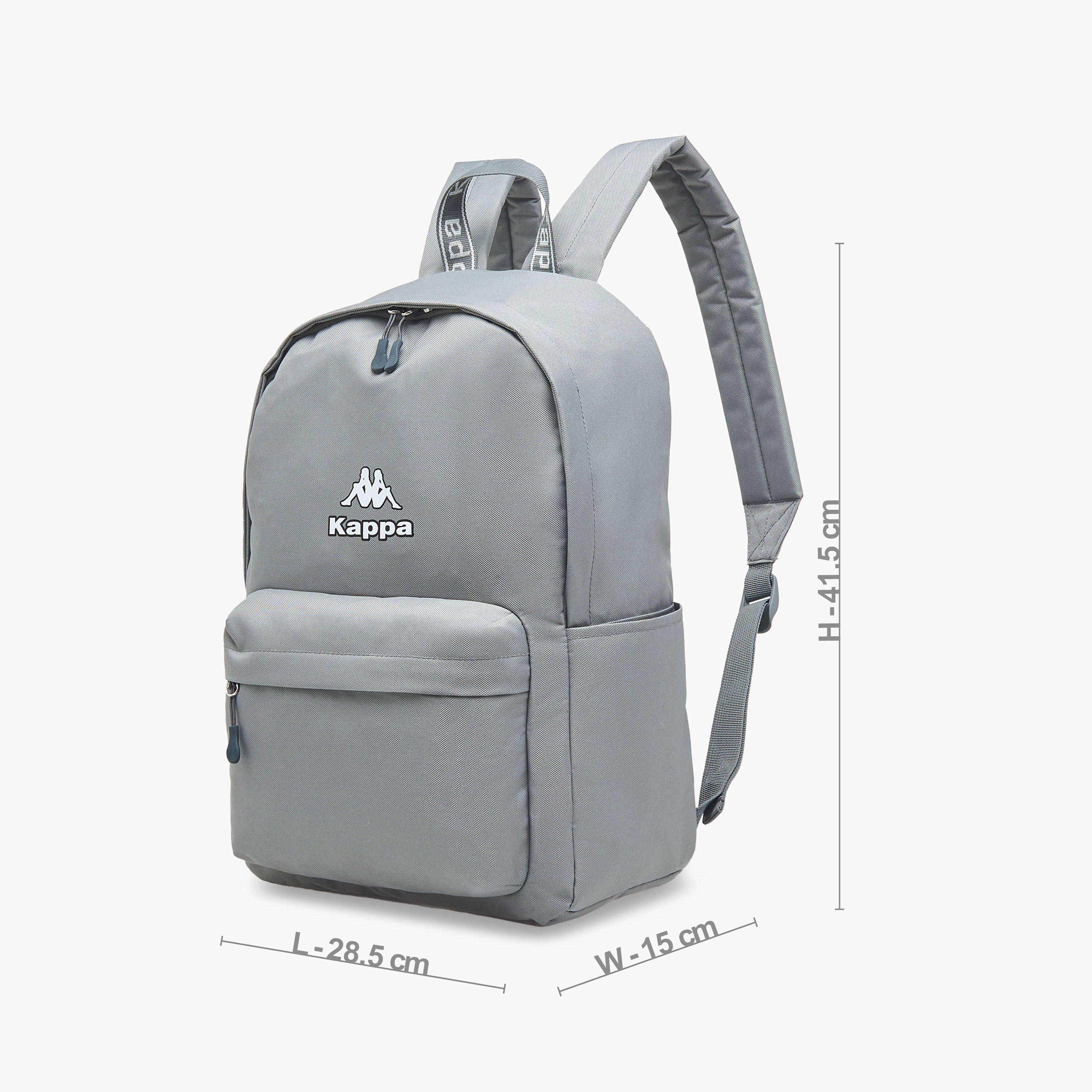 Kappa Logo Print School Backpack with Adjustable Straps and Zip Closure - 29x15x42 cm-school-bagsandbackpacks-backpacks-image-2