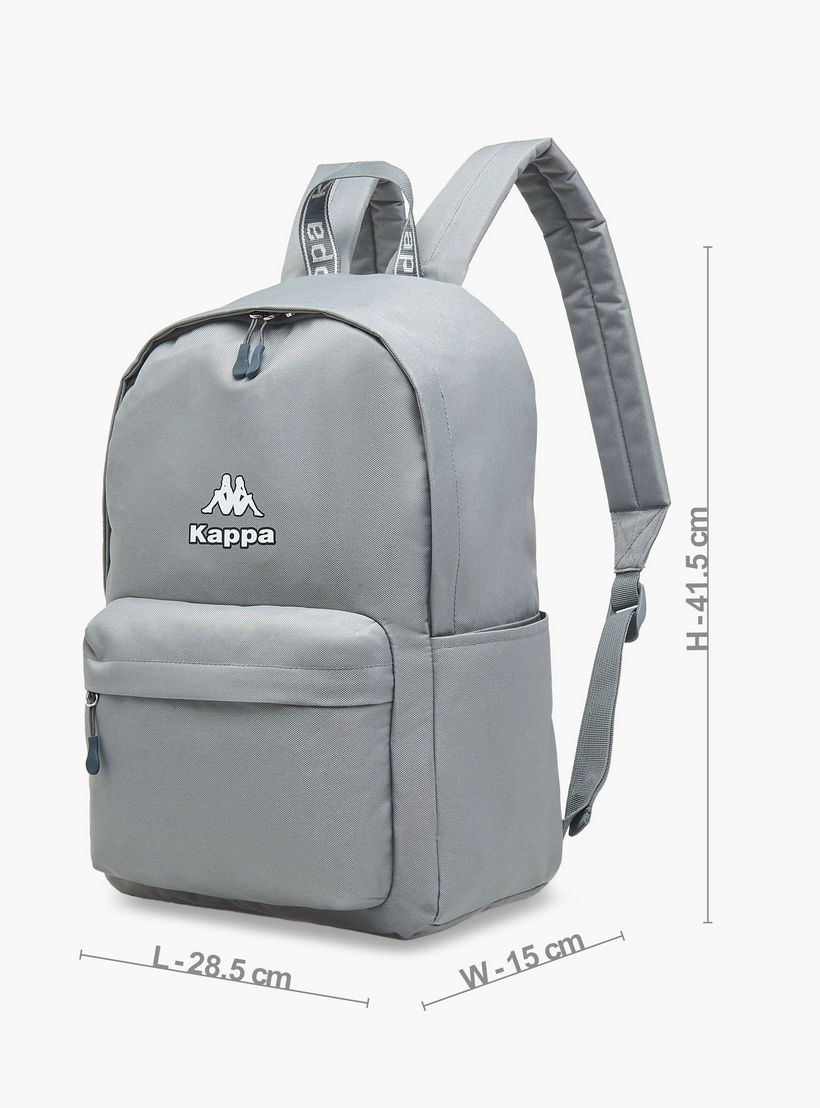 Kappa Logo Print School Backpack with Adjustable Straps and Zip Closure - 29x15x42 cm-school-bagsandbackpacks-backpacks-image-2