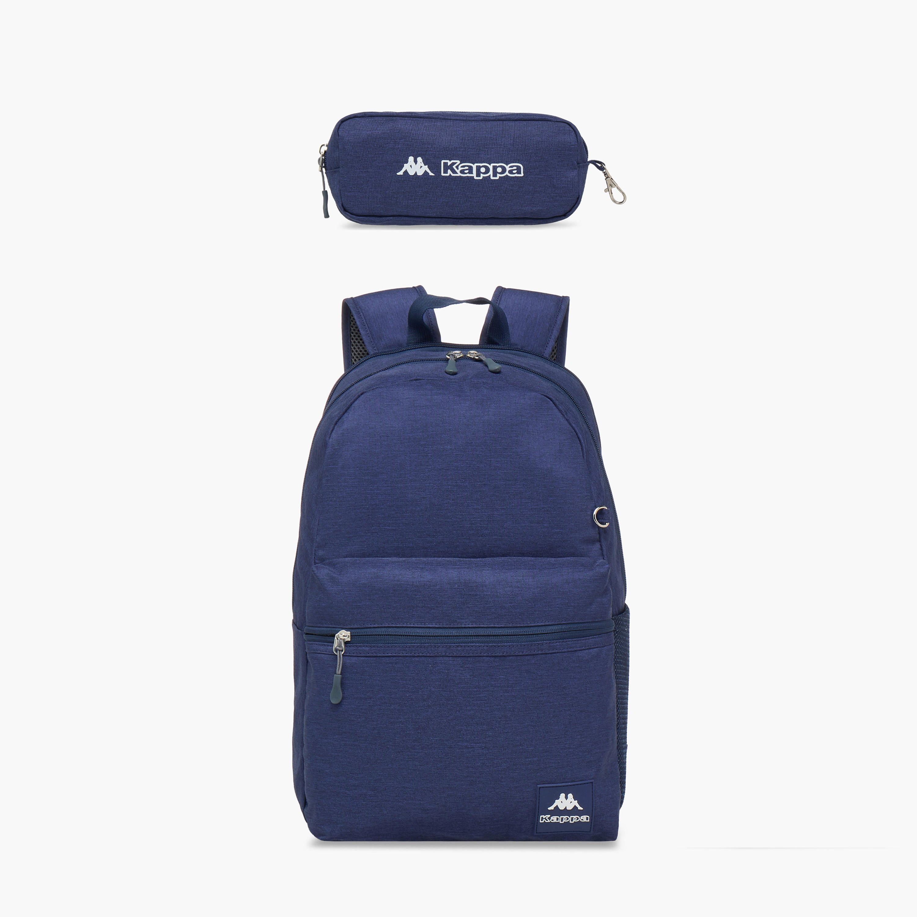Kappa Logo Print School Backpack with Adjustable Shoulder Straps and Pencil Pouch - 44x13x30 cm-school-bagsandbackpacks-sets-image-1