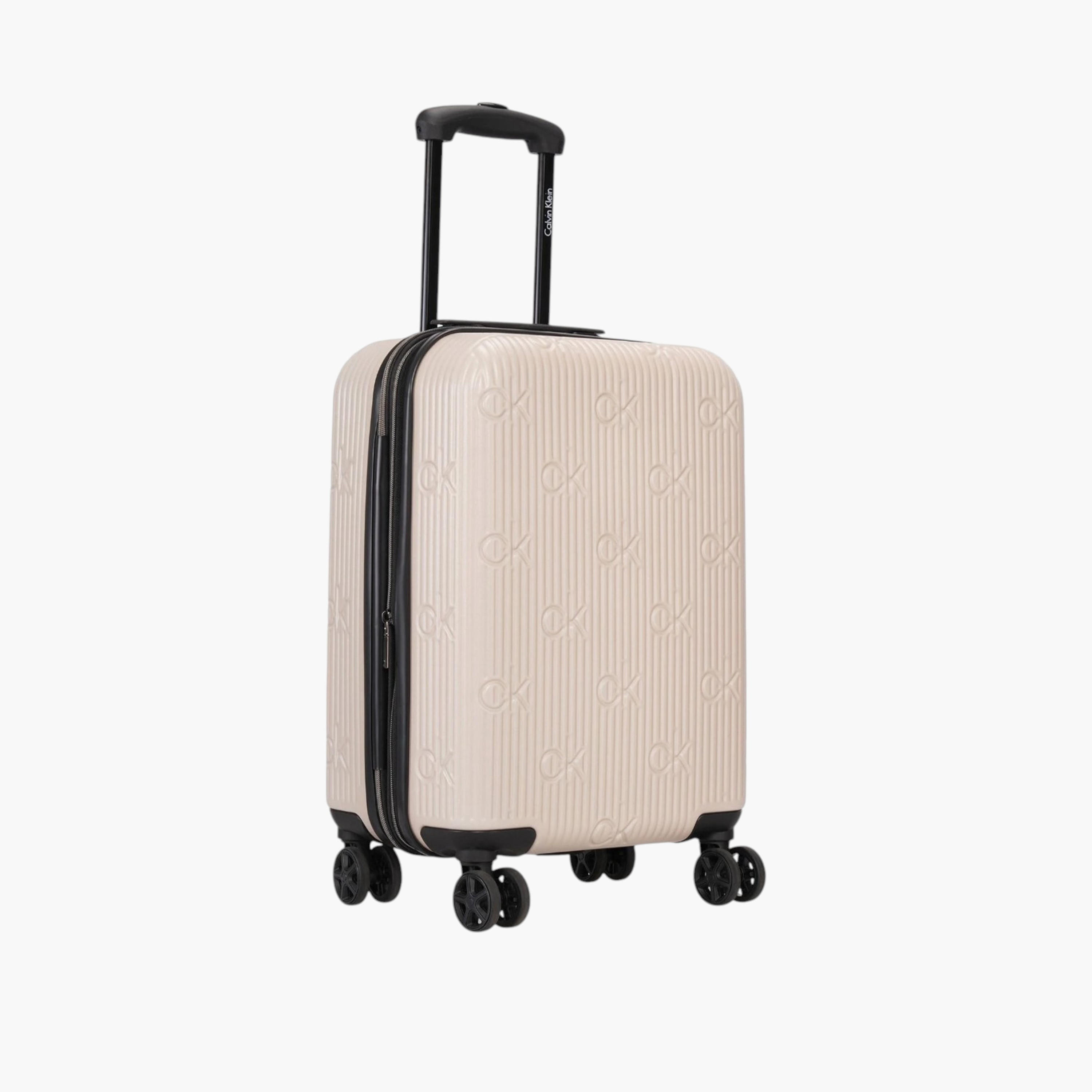 Calvin Klein Textured Hardcase Trolley Bag with Retractable Handle-travel-luggagesandbags-luggage-image-1