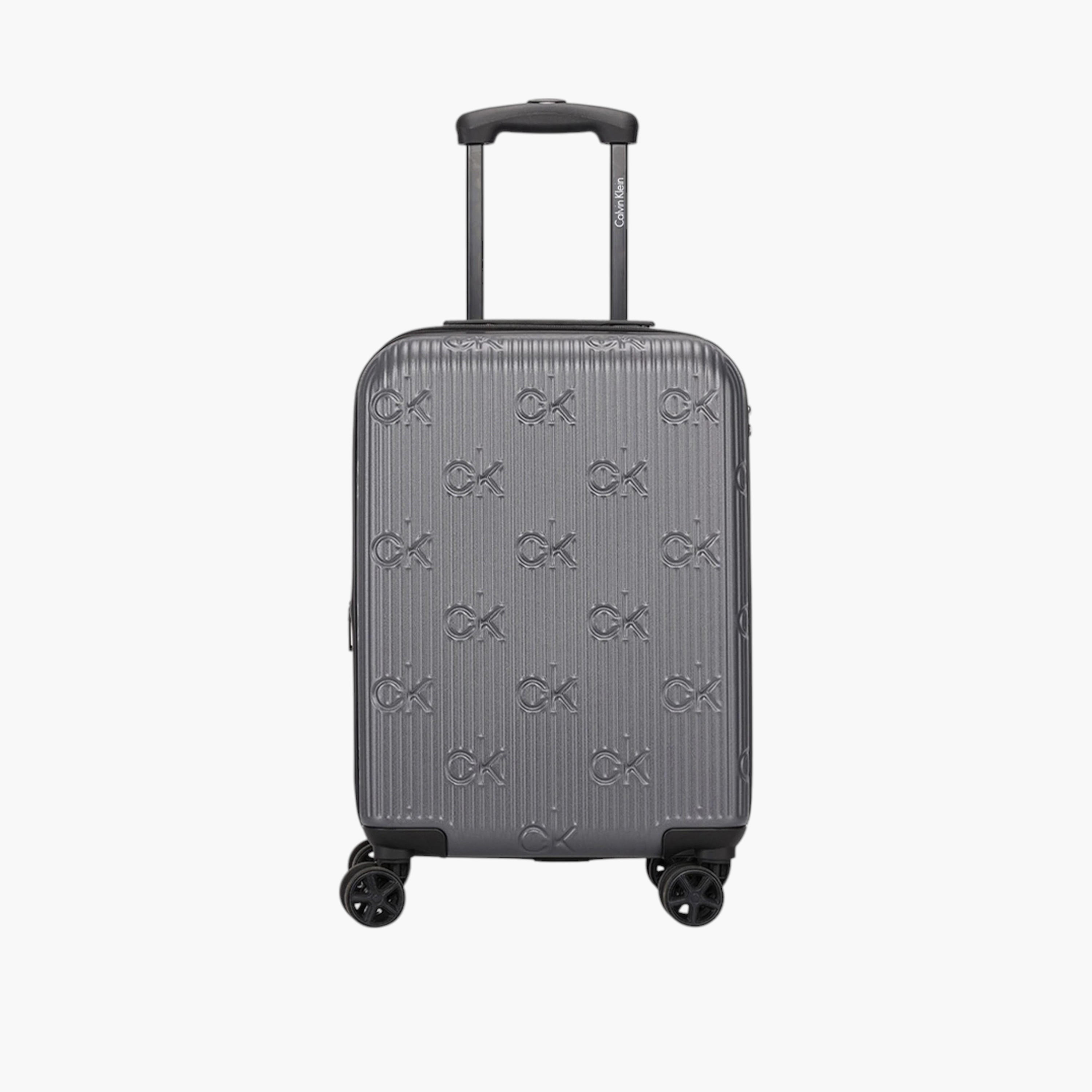 Calvin Klein Textured Hardcase Trolley Bag with Retractable Handle-travel-luggagesandbags-luggage-image-1