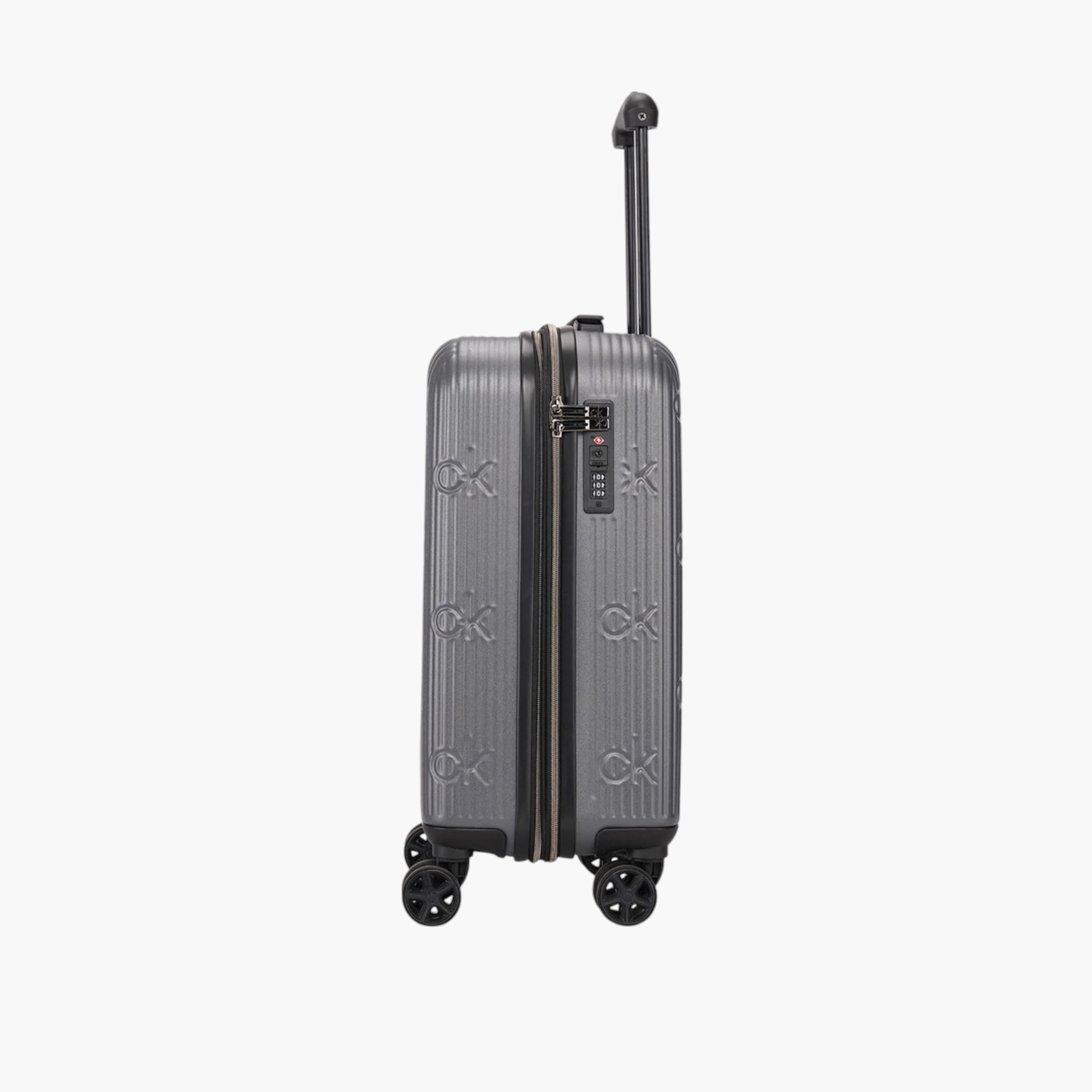 Calvin Klein Textured Hardcase Trolley Bag with Retractable Handle-travel-luggagesandbags-luggage-image-4