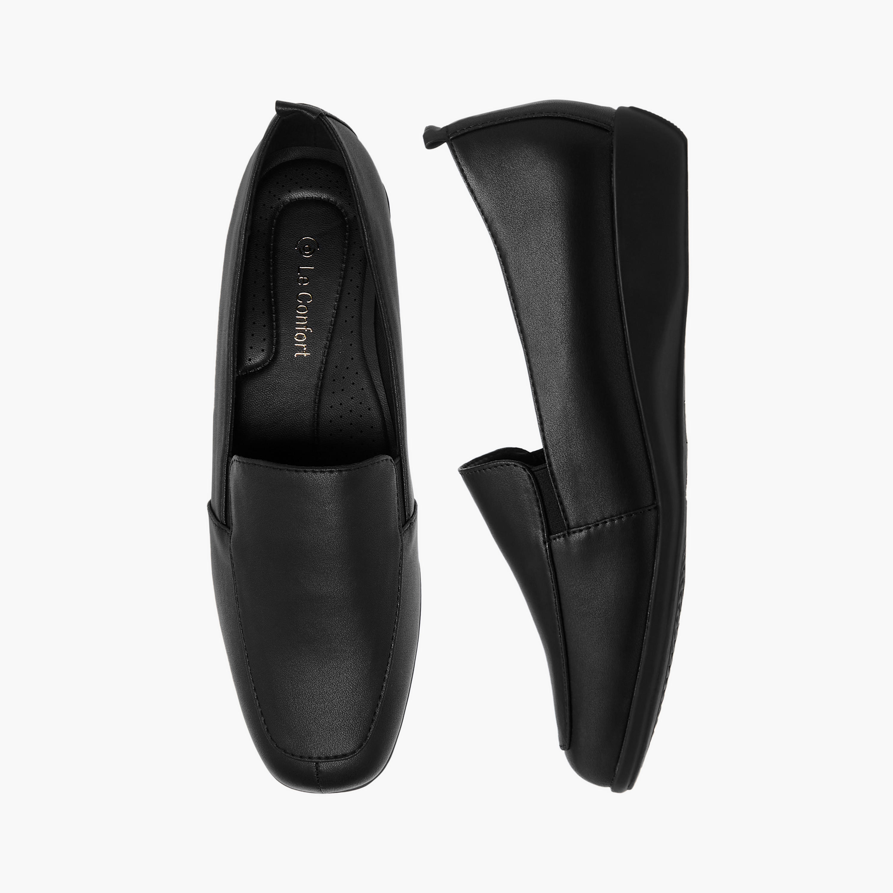 Le Confort Solid Slip-On Loafers with Pull Tabs-women-shoes-flats-loafers-image-1