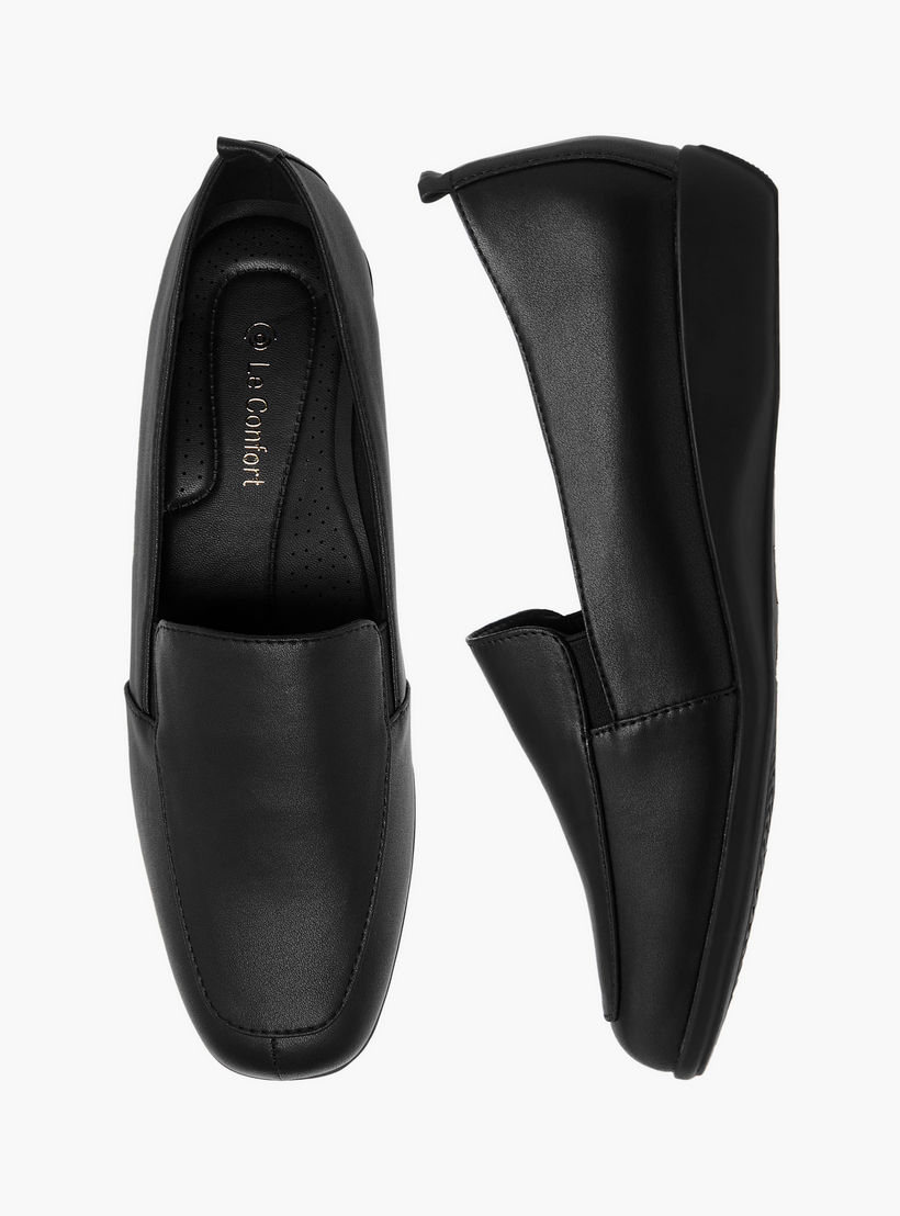 Le Confort Solid Slip-On Loafers with Pull Tabs-women-shoes-flats-loafers-image-1