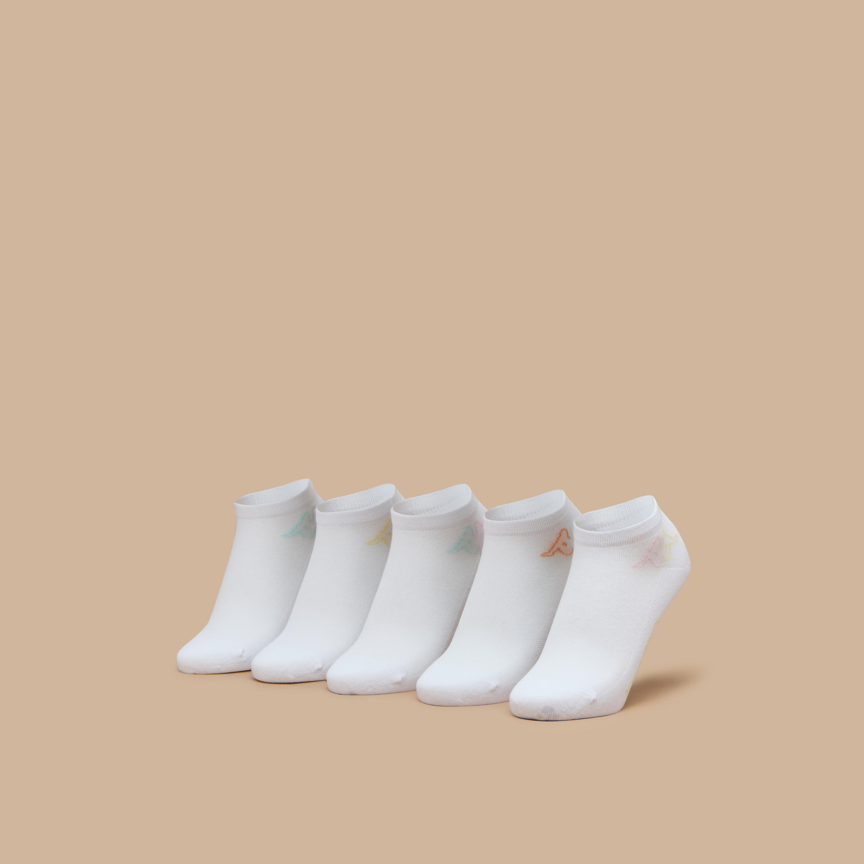 Kappa Logo Print Ankle Length Socks - Set of 5-women-socksandstockings-image-1