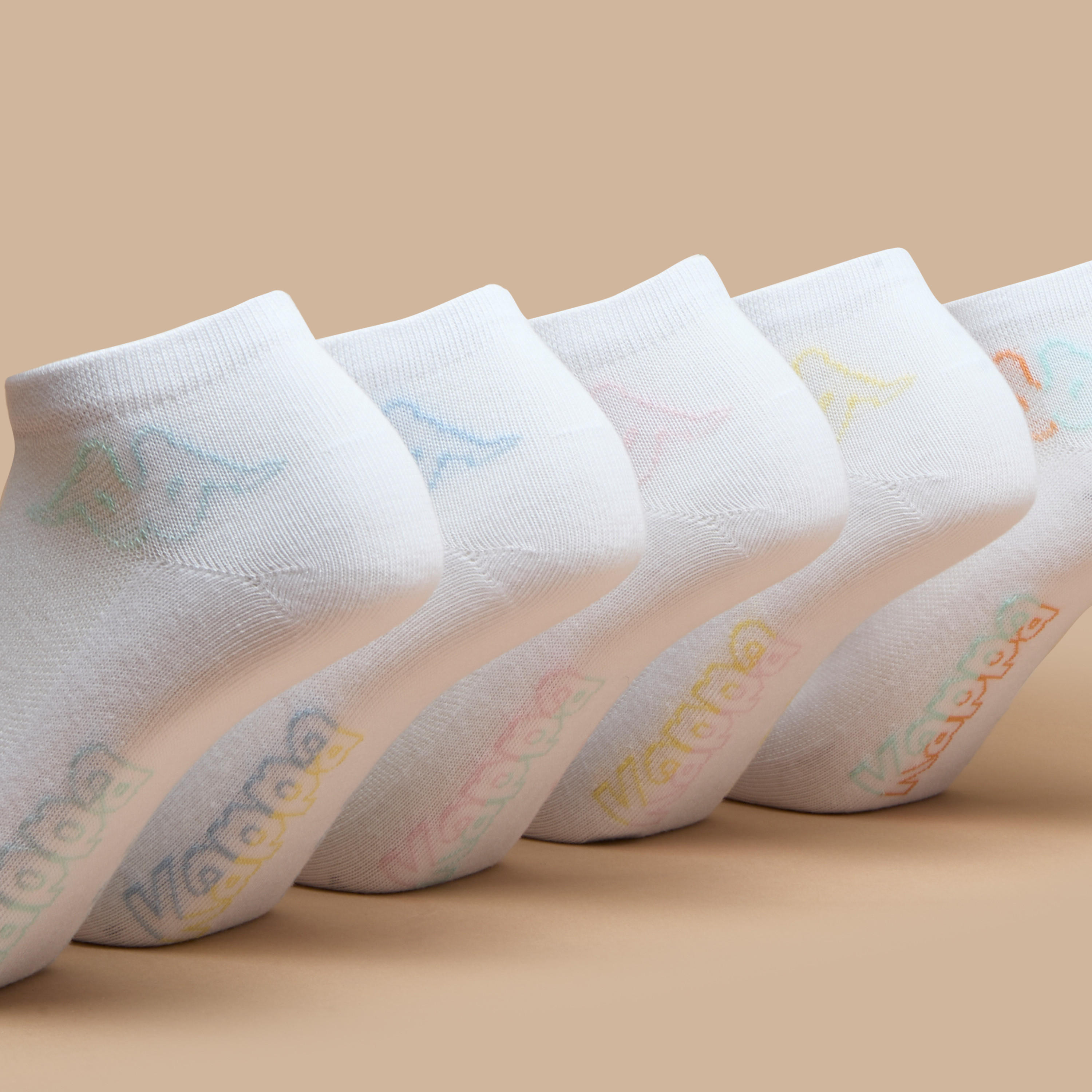 Kappa Logo Print Ankle Length Socks - Set of 5-women-socksandstockings-image-3
