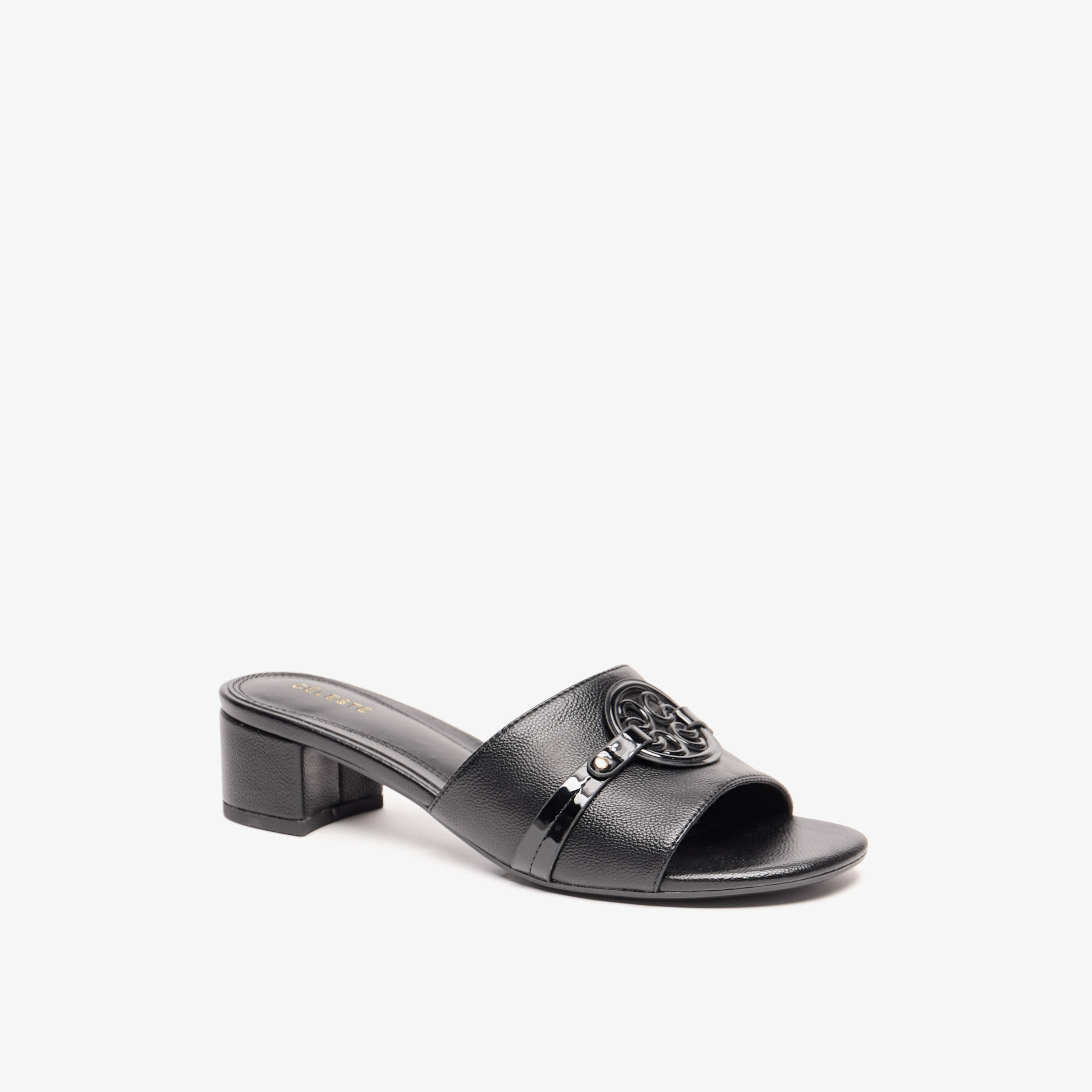 Celeste Women's Textured Slip-On Sandals with Block Heels-women-shoes-sandals-heeled-image-1