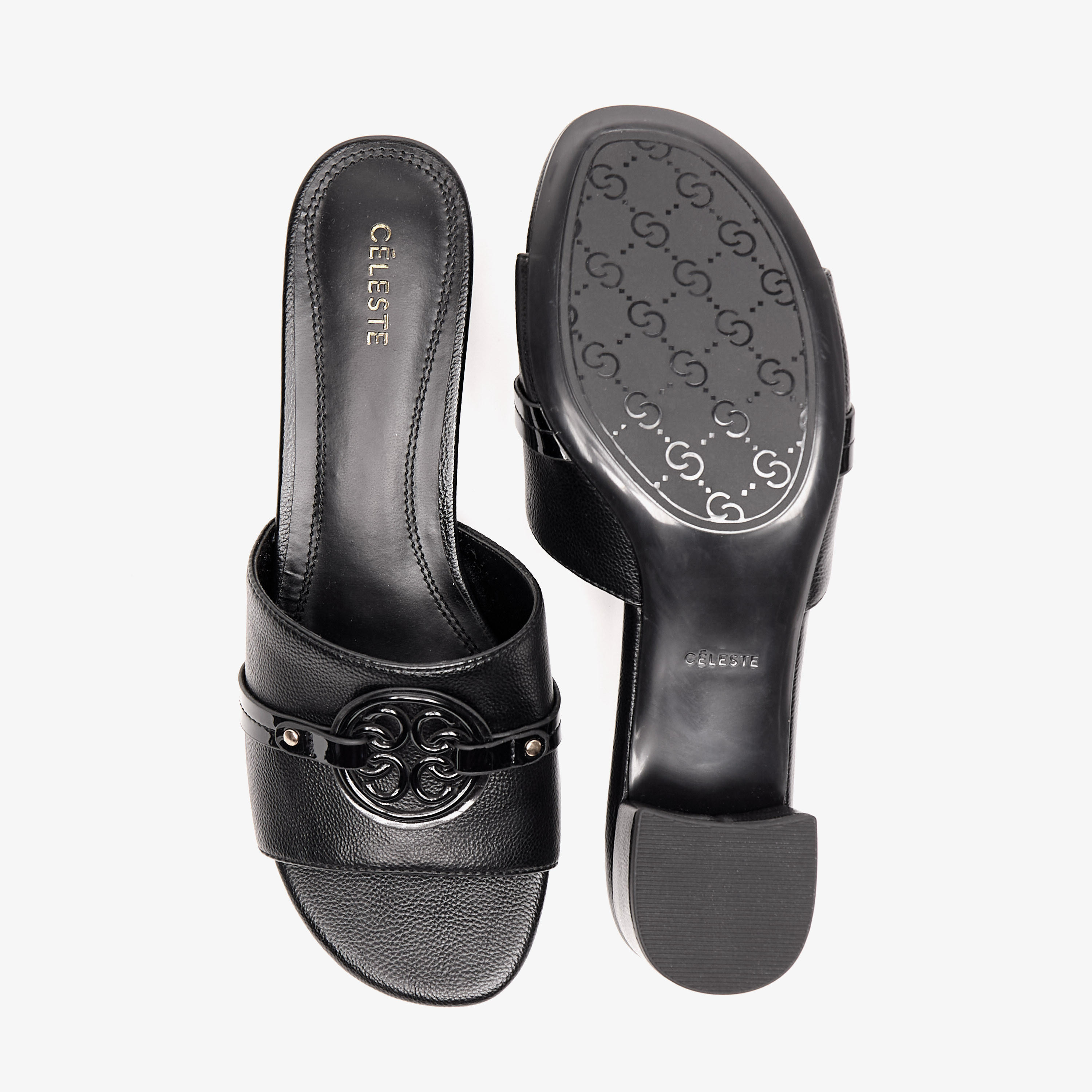 Celeste Women's Textured Slip-On Sandals with Block Heels-women-shoes-sandals-heeled-image-4