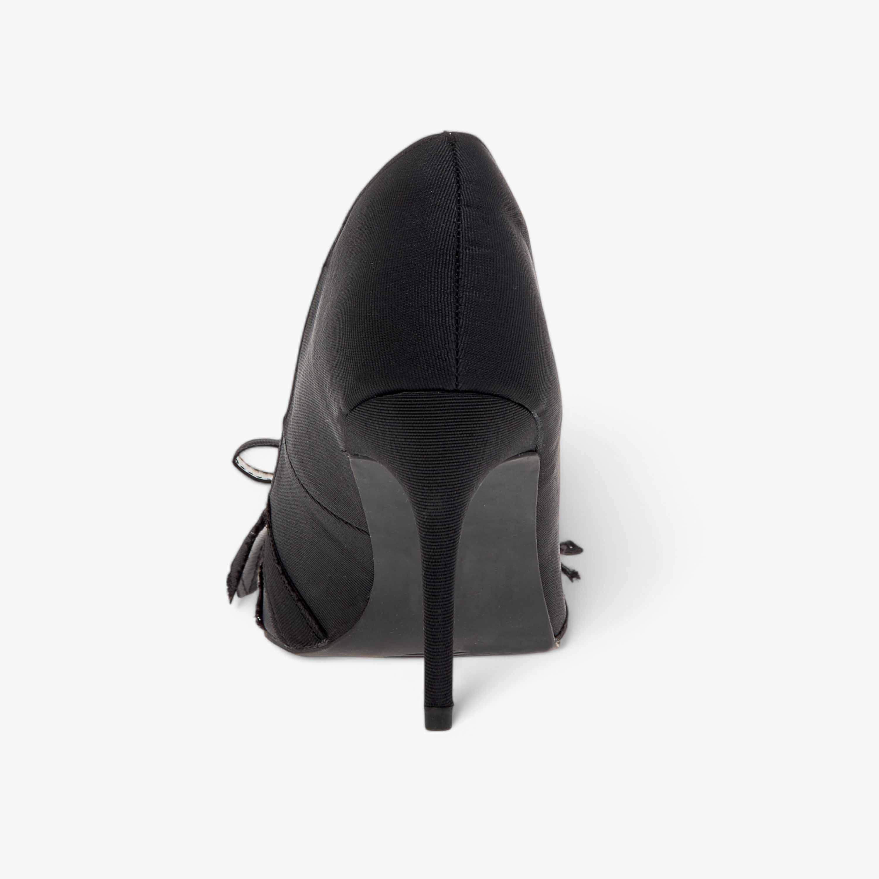 حذاء كلاسيكي سهل الارتداء بكعب رفيع وزينة فيونكة للنساء من إيل-women-shoes-heels-image-5