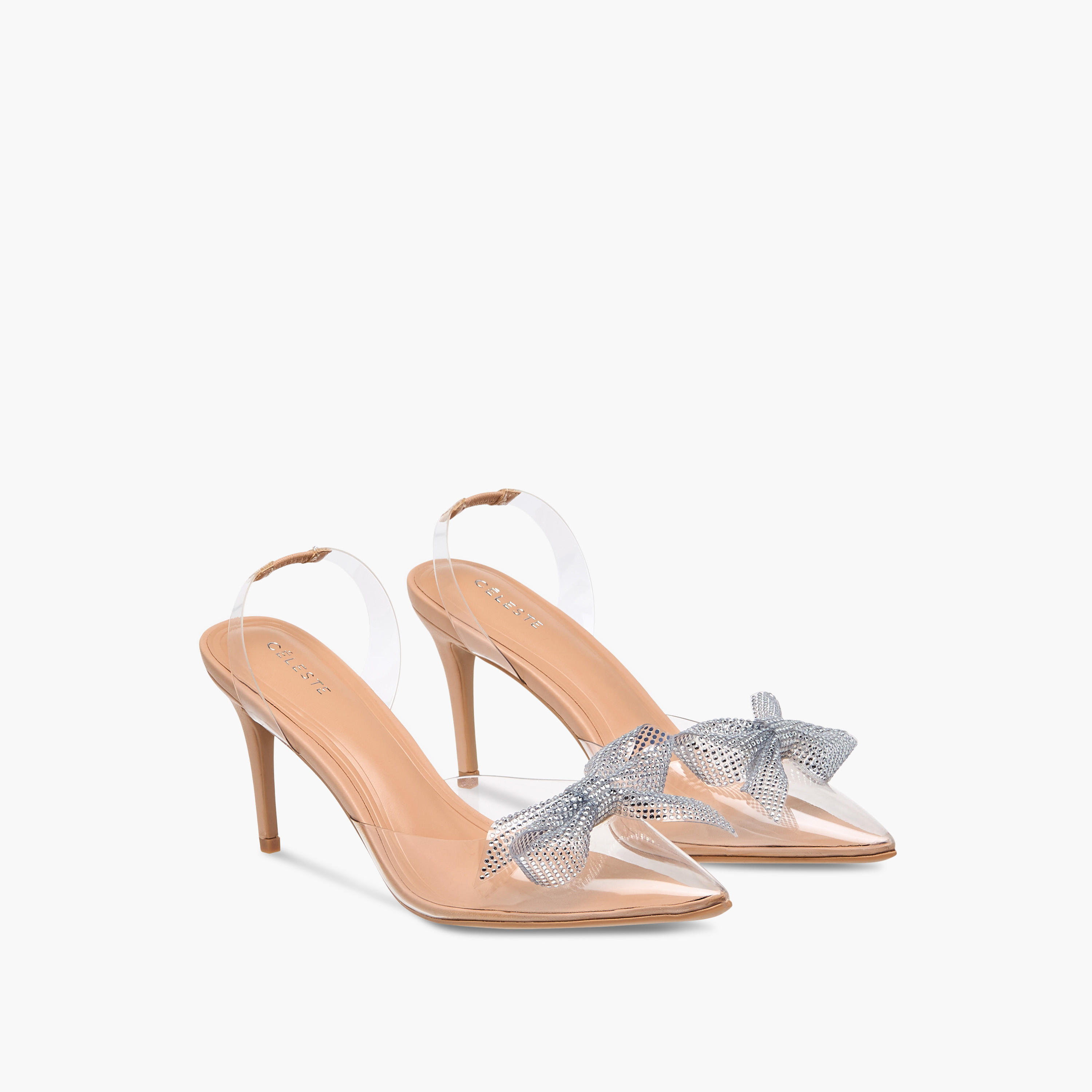 Celeste Women's Bow Embellished Slingback Shoes with Stiletto Heels-women-shoes-heels-image-1