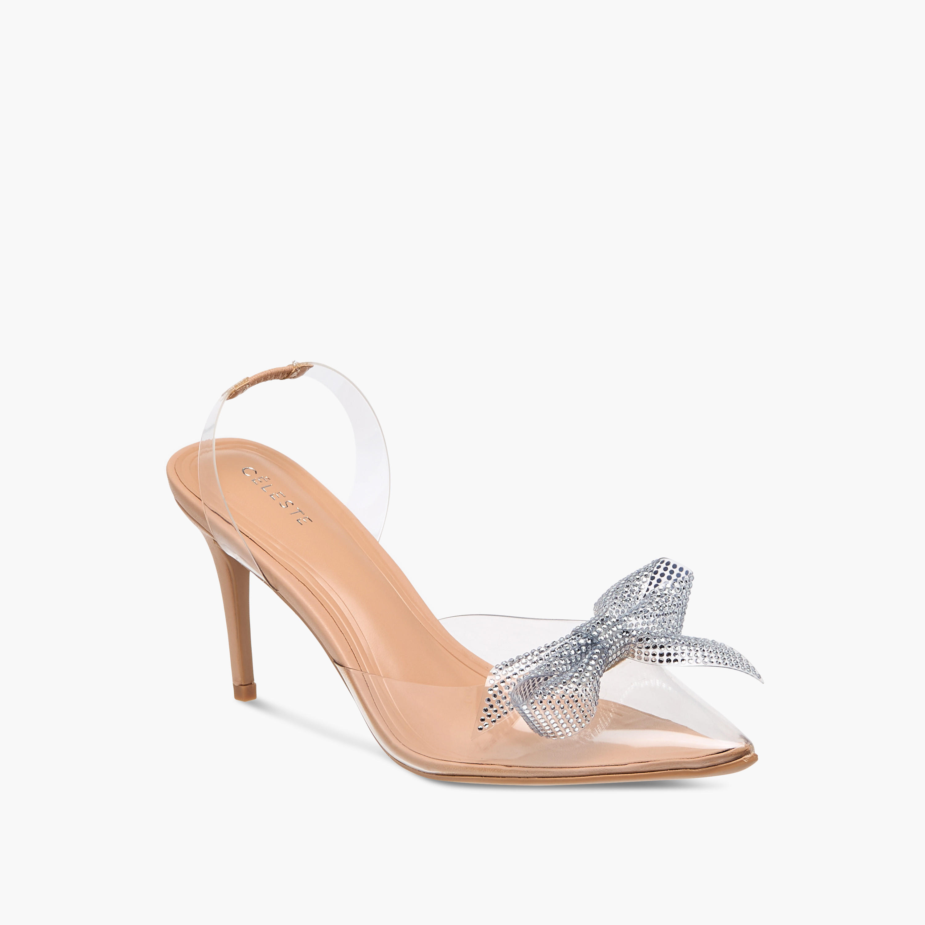 Celeste Women's Bow Embellished Slingback Shoes with Stiletto Heels-women-shoes-heels-image-2