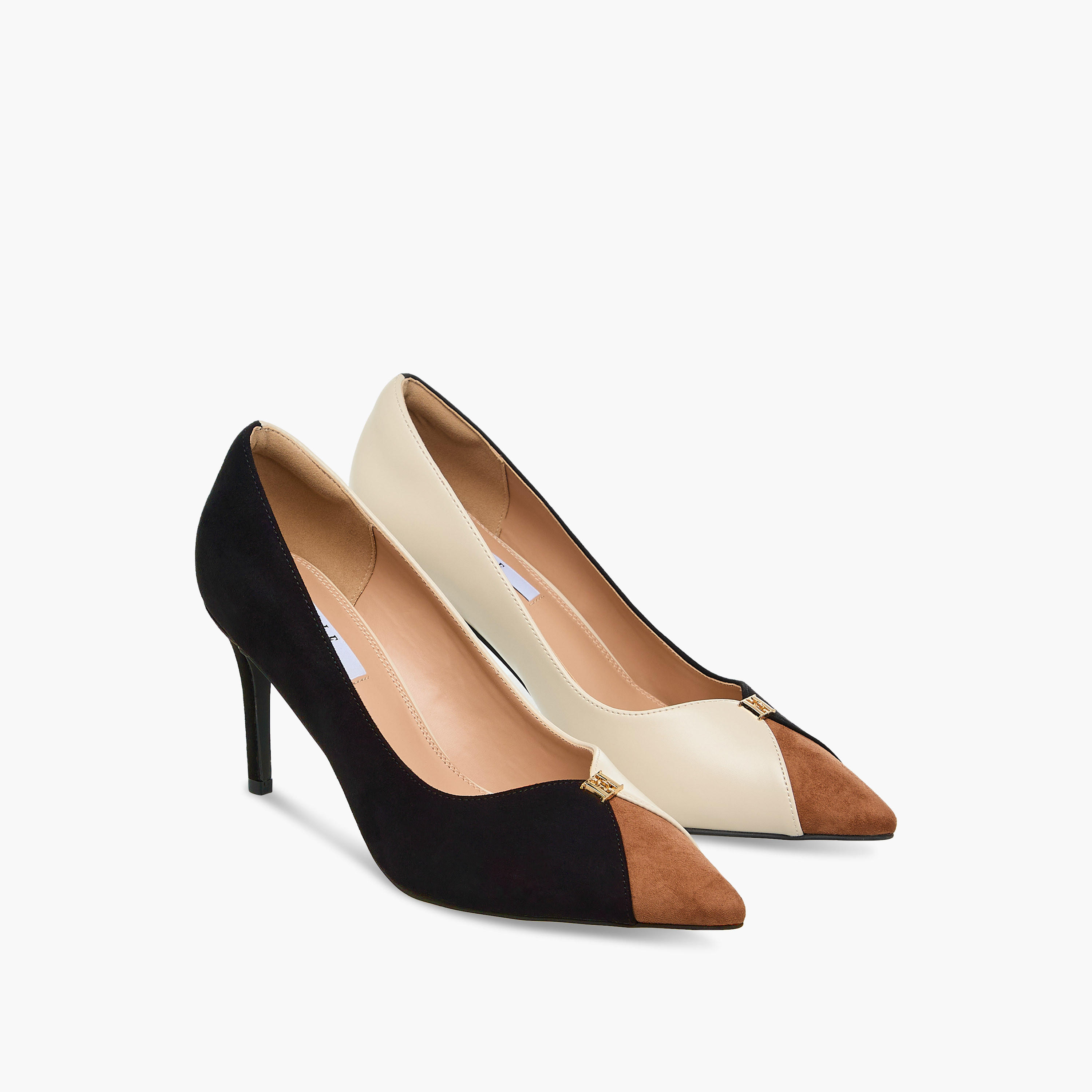 Elle Women's Colourblock Slip-On Pumps with Stiletto Heels-women-shoes-heels-image-1