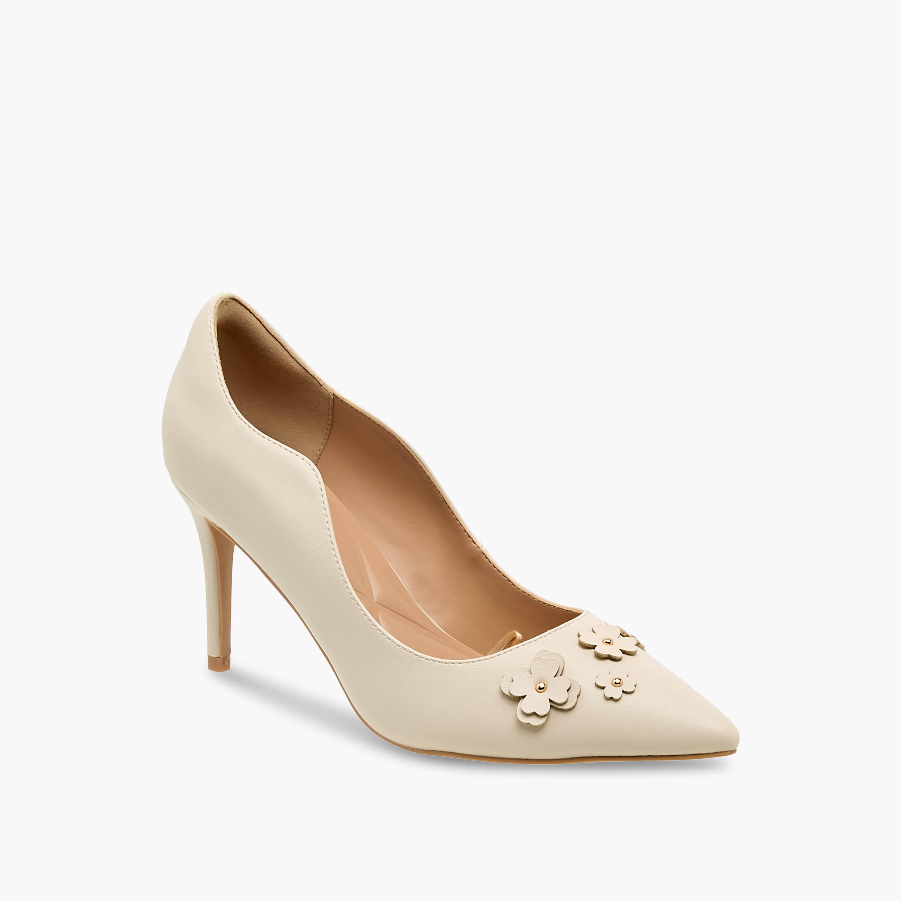 Celeste Women Floral Applique Stiletto Heel Pumps-women-shoes-heels-image-2