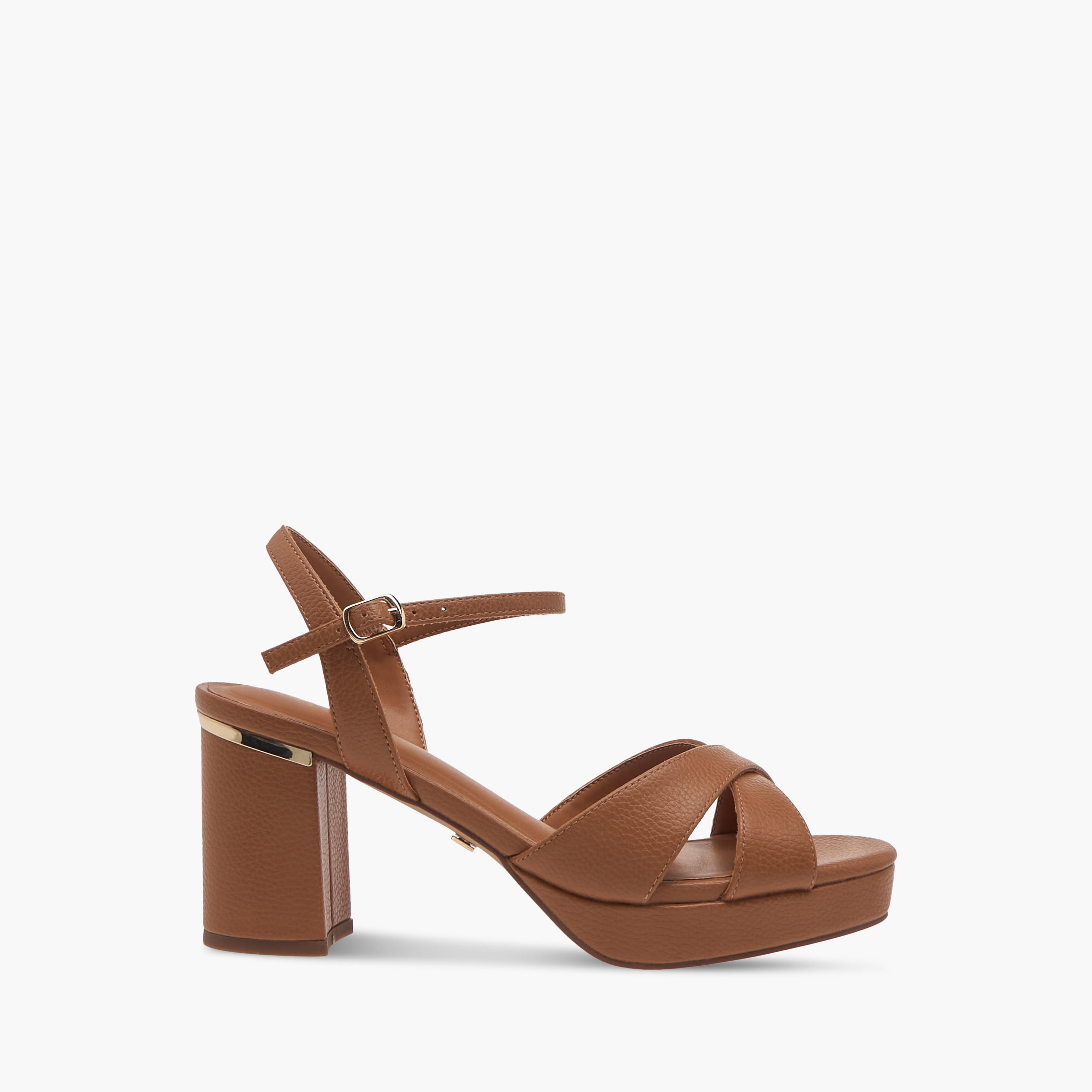 صندل بارز الملمس بكعب سميك وإبزيم إغلاق للنساء من سيليست-women-shoes-sandals-heeled-image-3