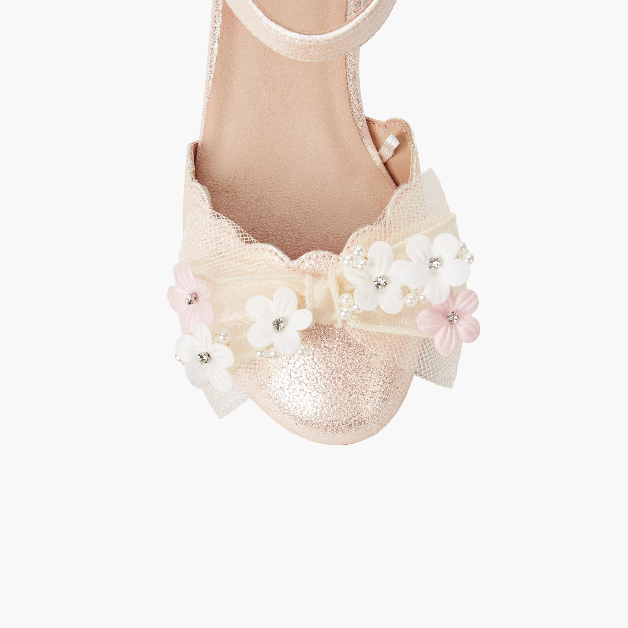 Celeste Girls Floral Embellished Block Heel Shoes-girls-shoes-sandals-image-5
