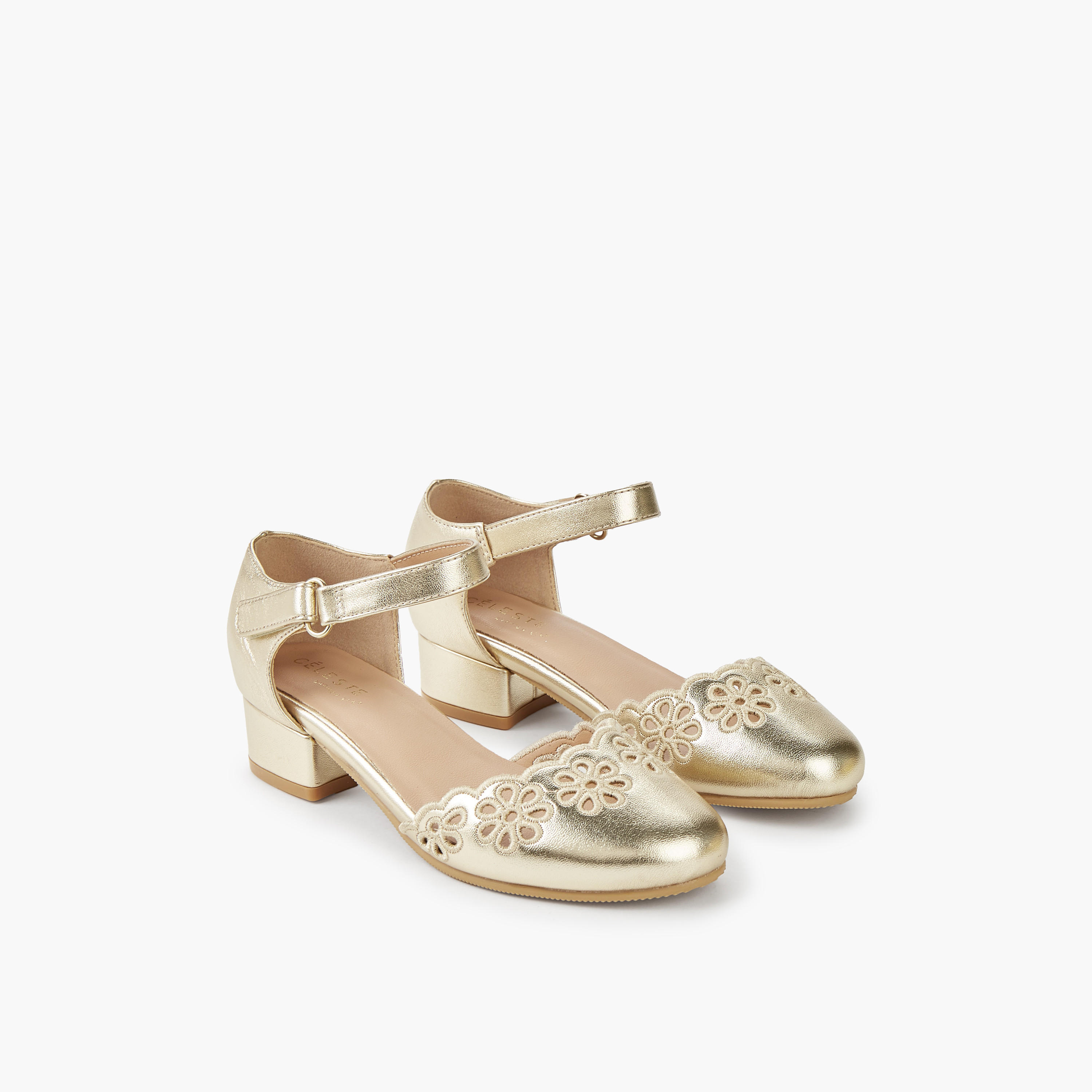 Celeste Girls Hook & Loop Block Heel Shoes-girls-shoes-sandals-image-1
