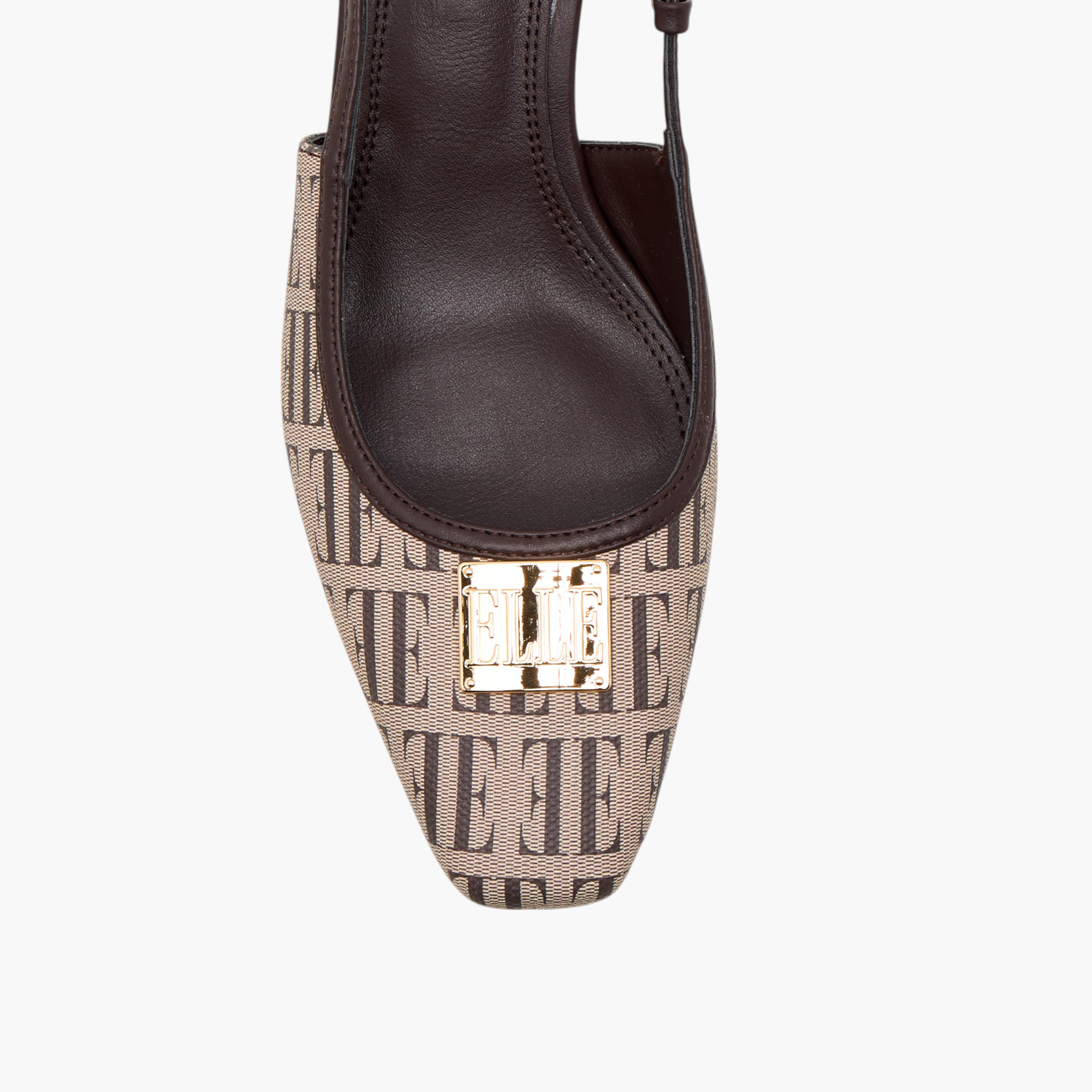 حذاء بحزام خلفي وإبزيم إغلاق وطبعات مونوجرام من إيل-women-shoes-sandals-heeled-image-4