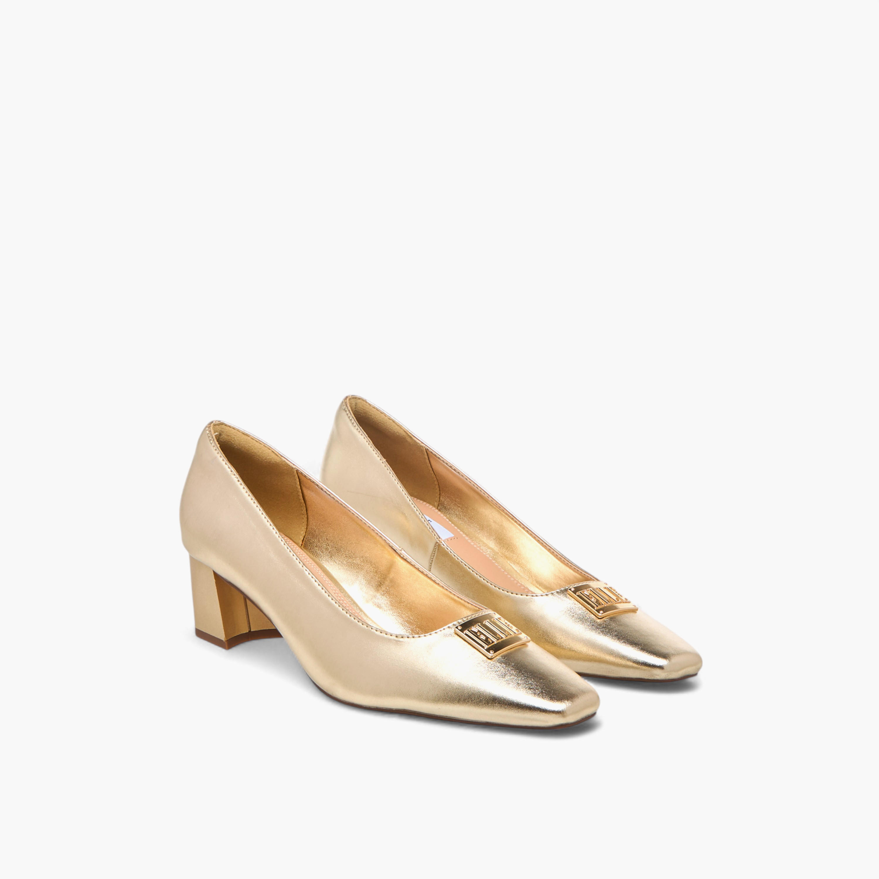 Elle Women's Logo Accent Slip-On Shoes with Block Heels - J00391-011-women-shoes-sandals-heeled-image-1