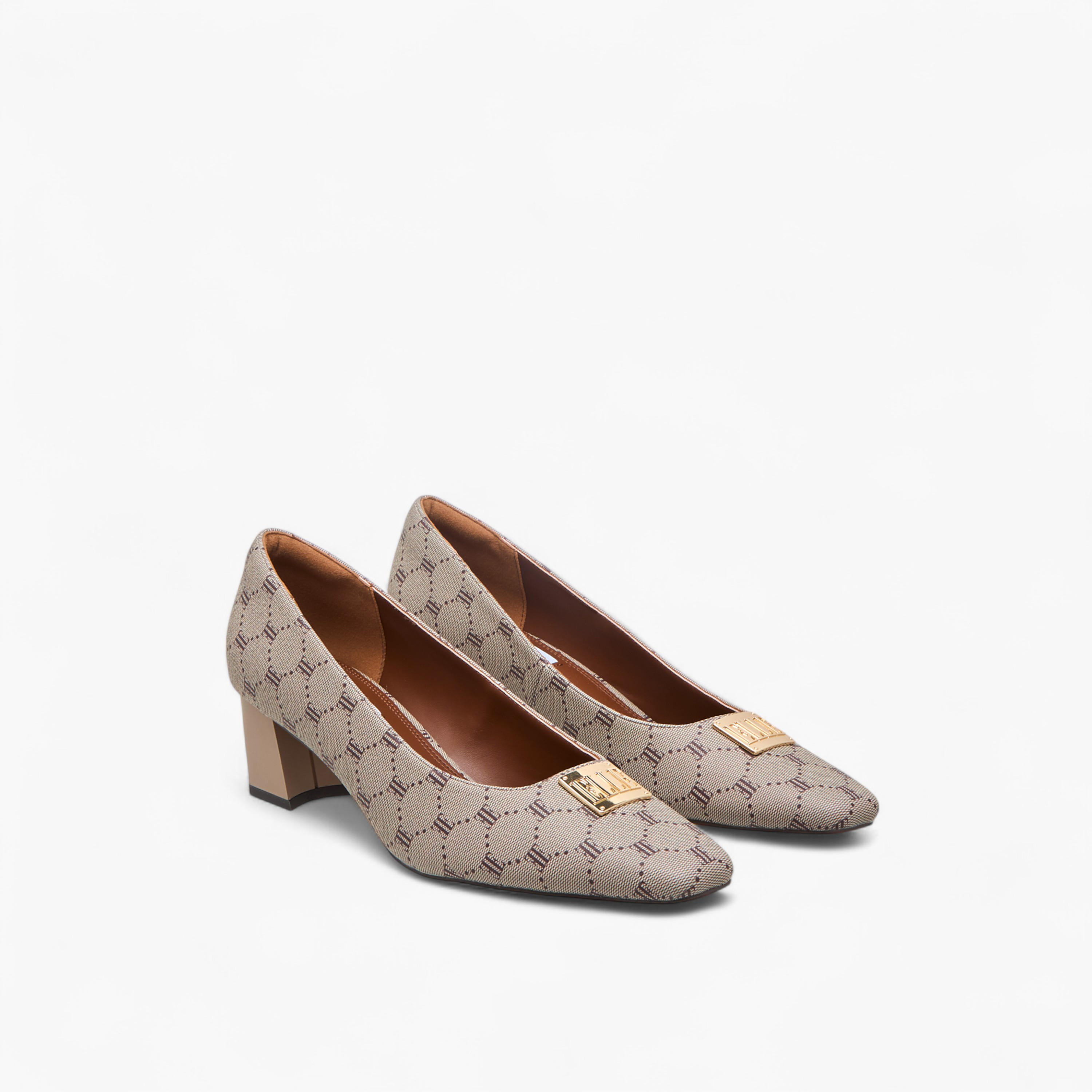 Elle Women's Logo Accent Slip-On Shoes with Block Heels - J00391-011-women-shoes-sandals-heeled-image-1