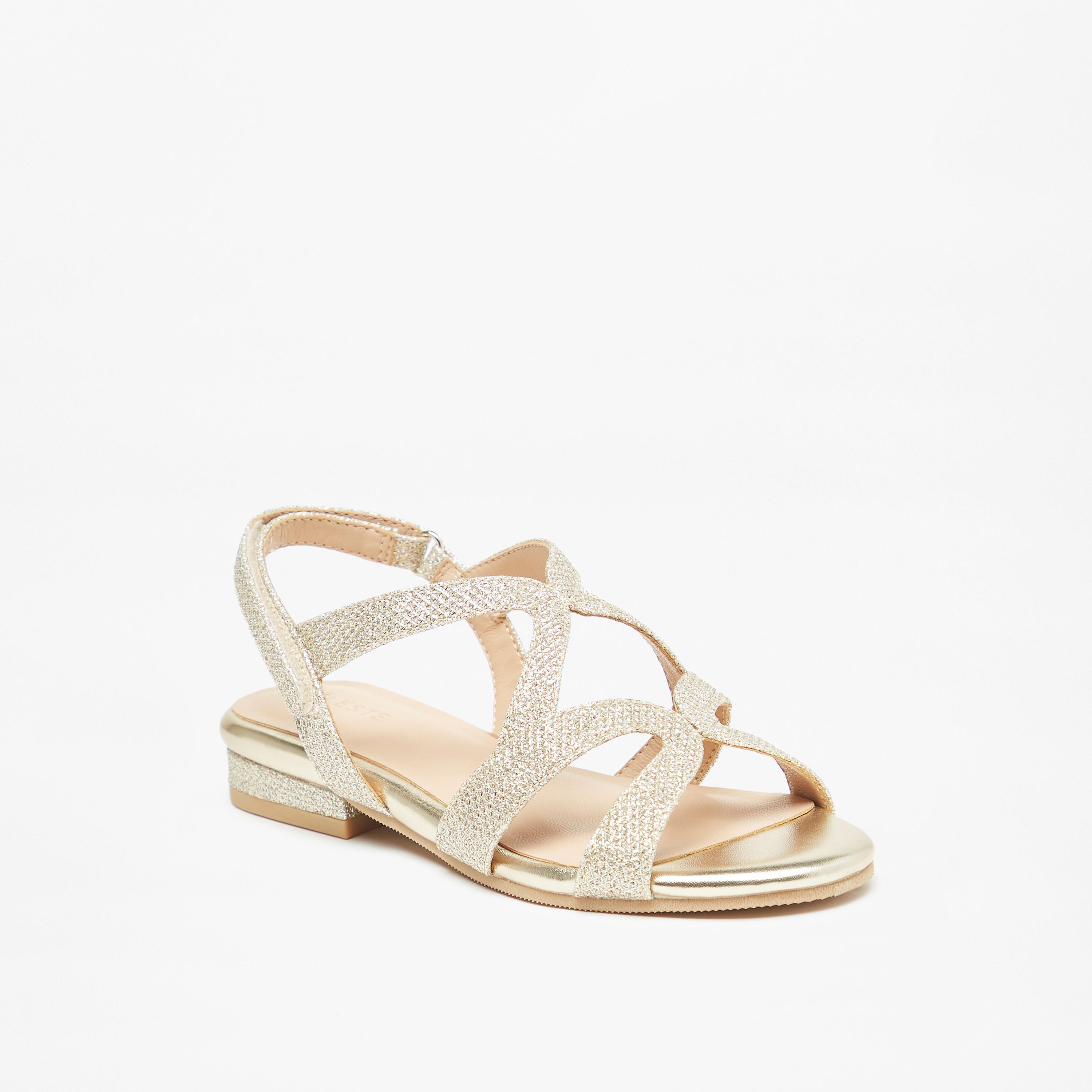 Celeste Girls' Textured Flat Sandals with Hook and Loop Closure-girls-shoes-sandals-image-6