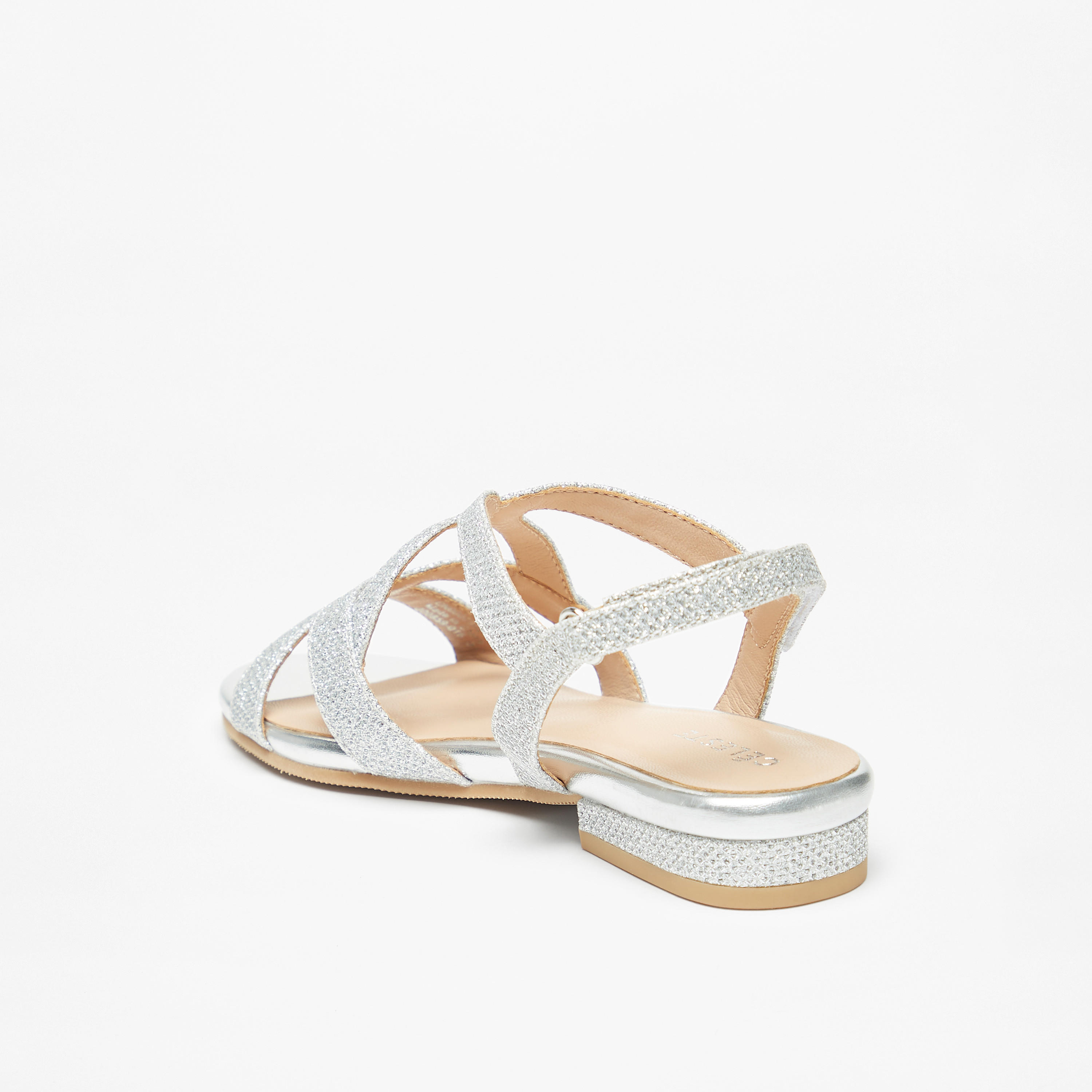 Celeste Girls' Textured Flat Sandals with Hook and Loop Closure-girls-shoes-sandals-image-2