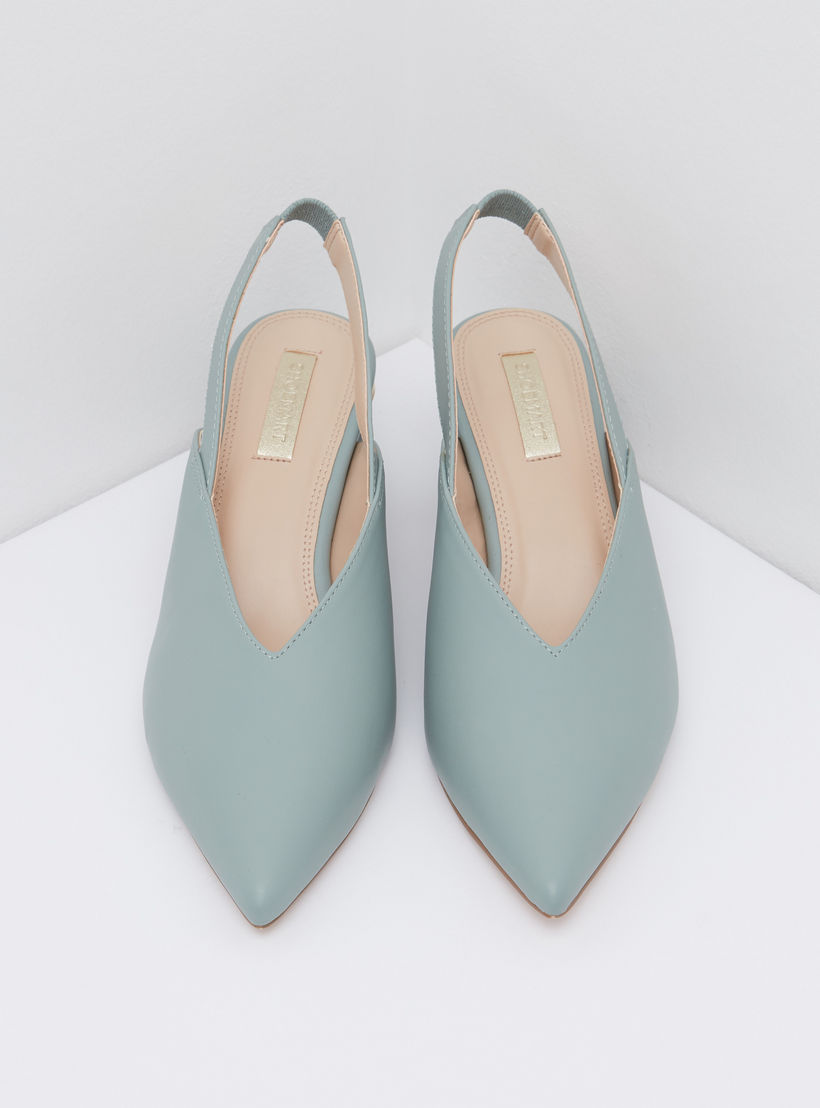 Pointed Toe Slingback Shoes with Block Heels-women-shoes-heels-image-3