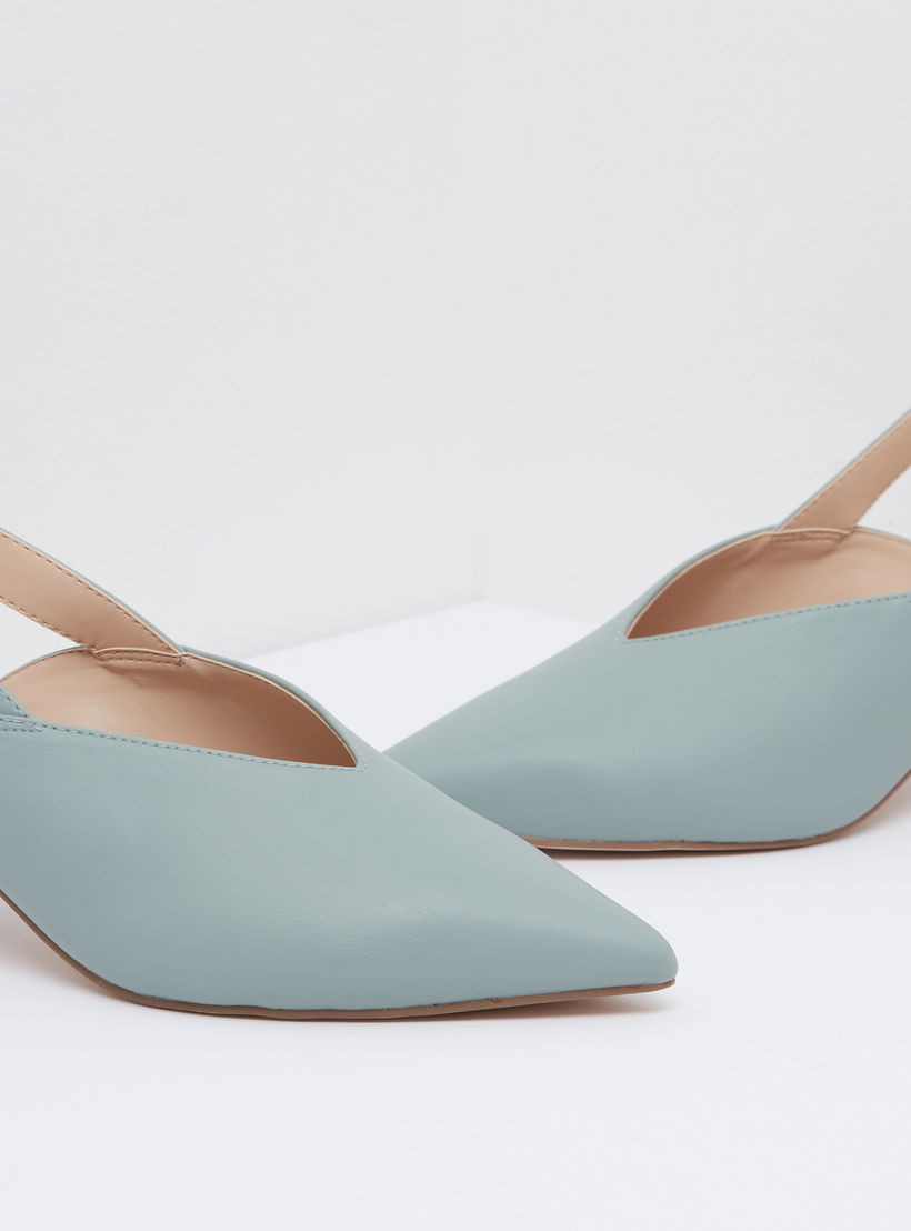 Pointed Toe Slingback Shoes with Block Heels-women-shoes-heels-image-4