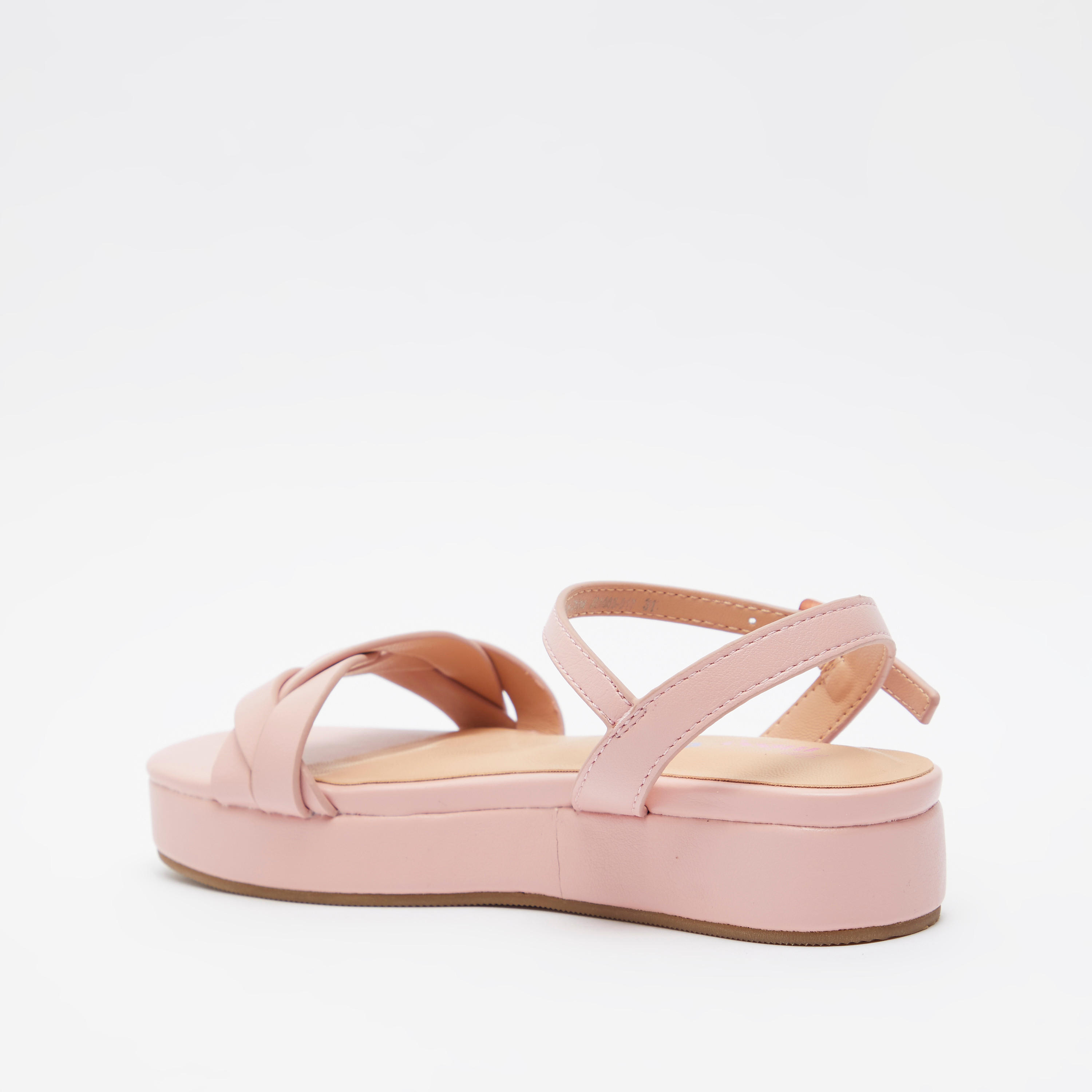 Little Missy Open Toe Sandals with Buckle Closure and Platform Heels-girls-shoes-sandals-image-3