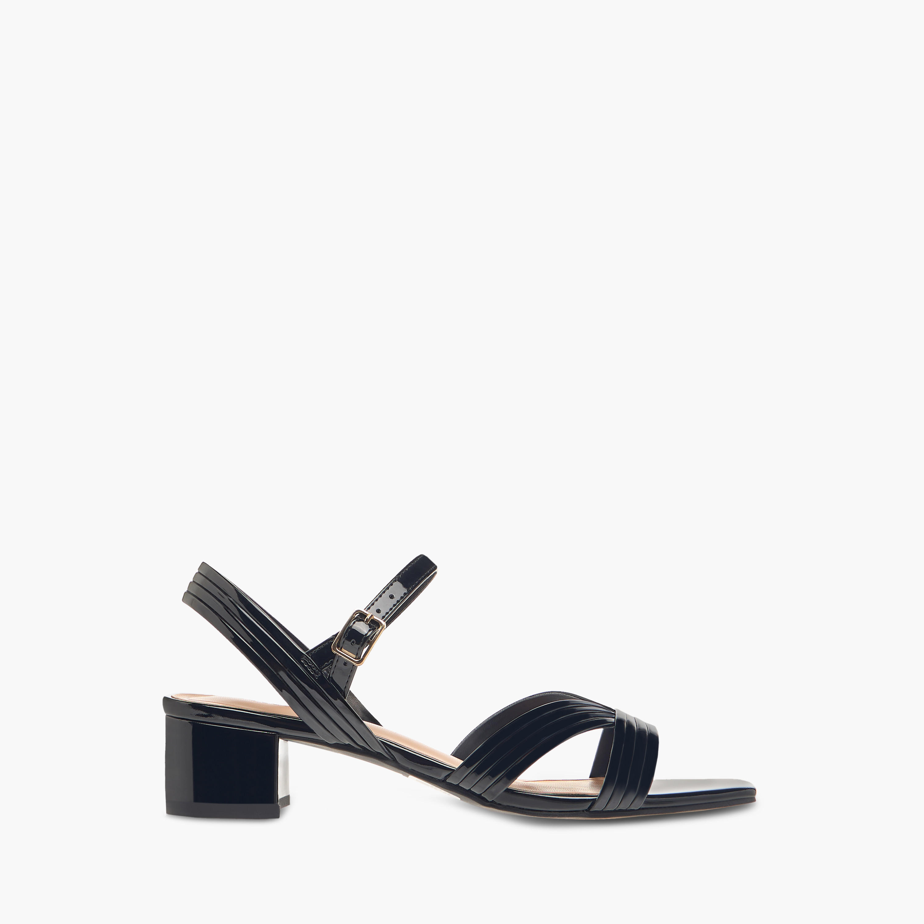 Celeste Women's Textured Strap Sandals with Block Heels and Buckle Closure-women-shoes-sandals-heeled-image-3