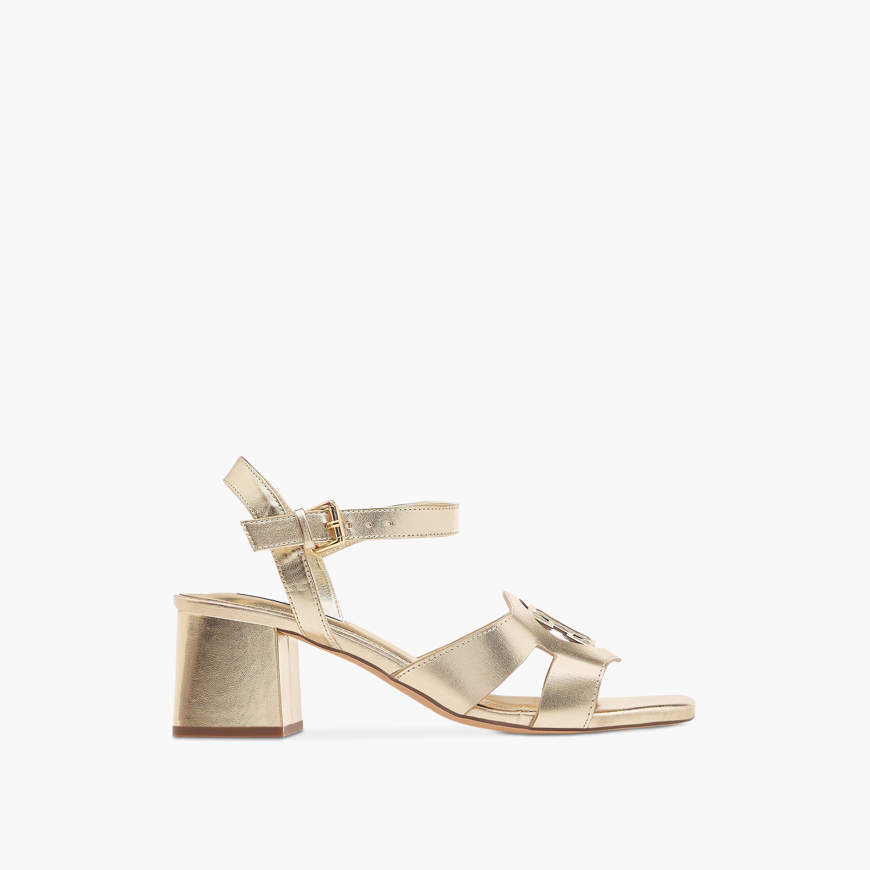 Elle Women's Logo Detail Sandals with Buckle Closure and Block Heels-women-shoes-sandals-heeled-image-3