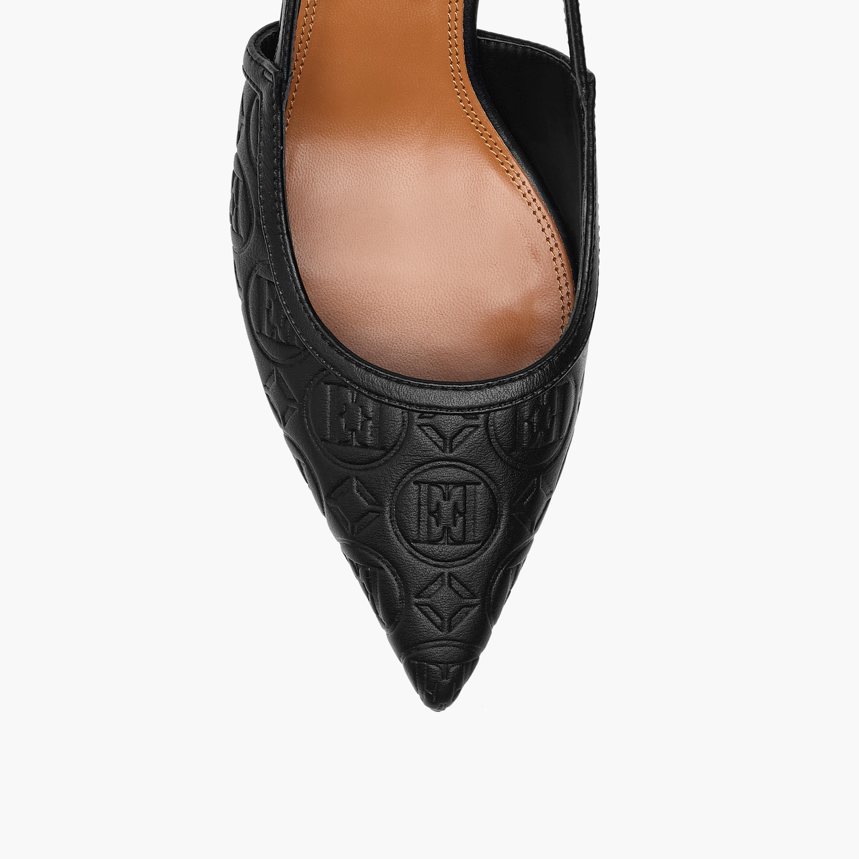 Elle Women's Monogram Detail Shoes with Buckle Closure and Stiletto Heels-women-shoes-sandals-heeled-image-4