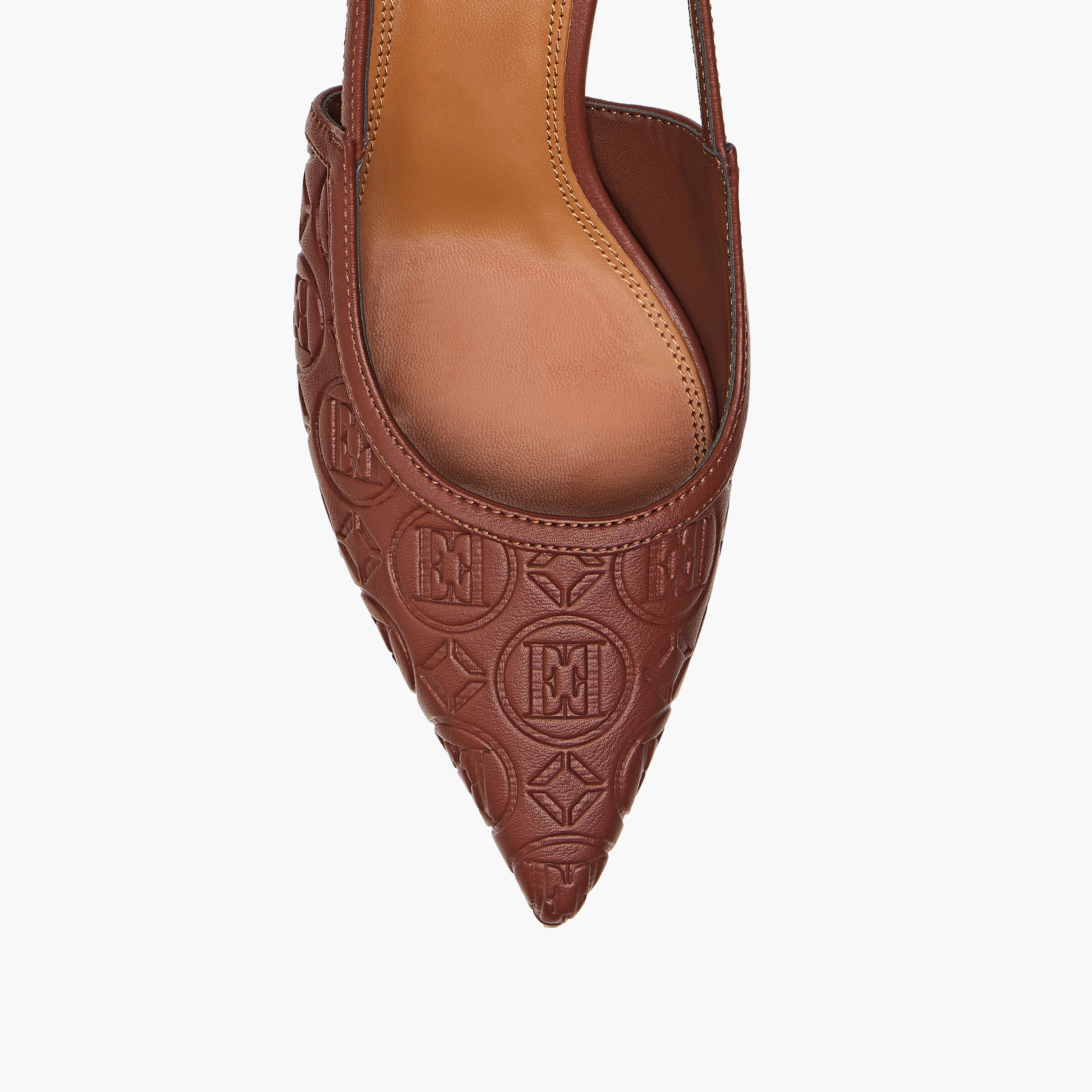 Elle Women's Monogram Detail Shoes with Buckle Closure and Stiletto Heels-women-shoes-sandals-heeled-image-4