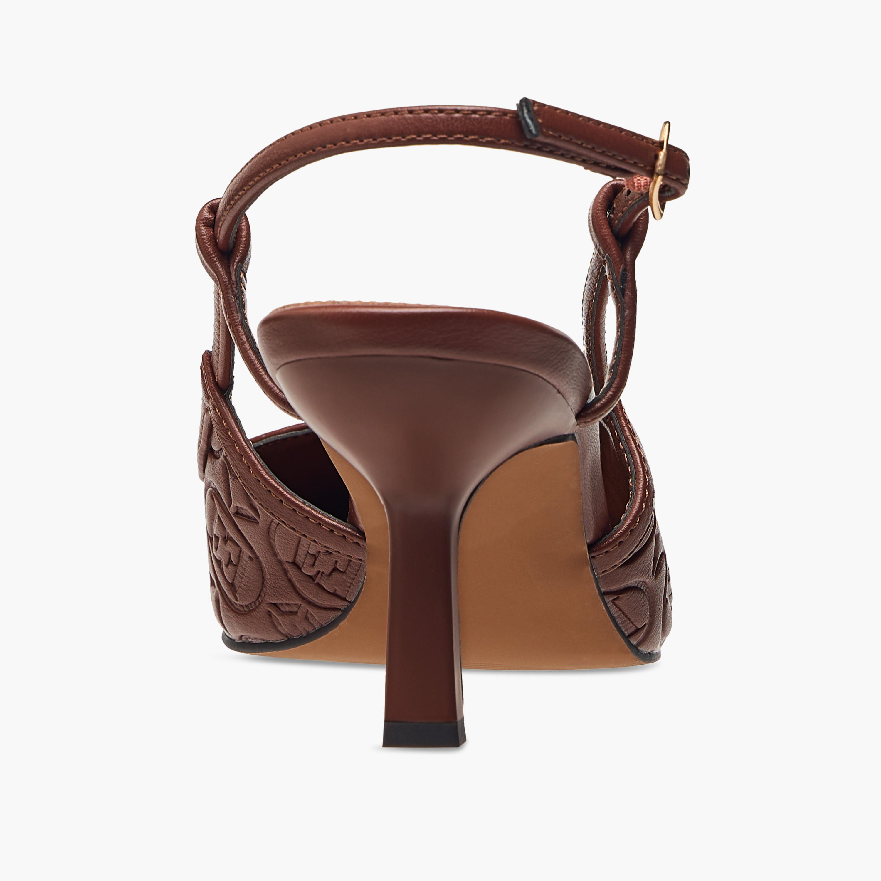 Elle Women's Monogram Detail Shoes with Buckle Closure and Stiletto Heels-women-shoes-sandals-heeled-image-5