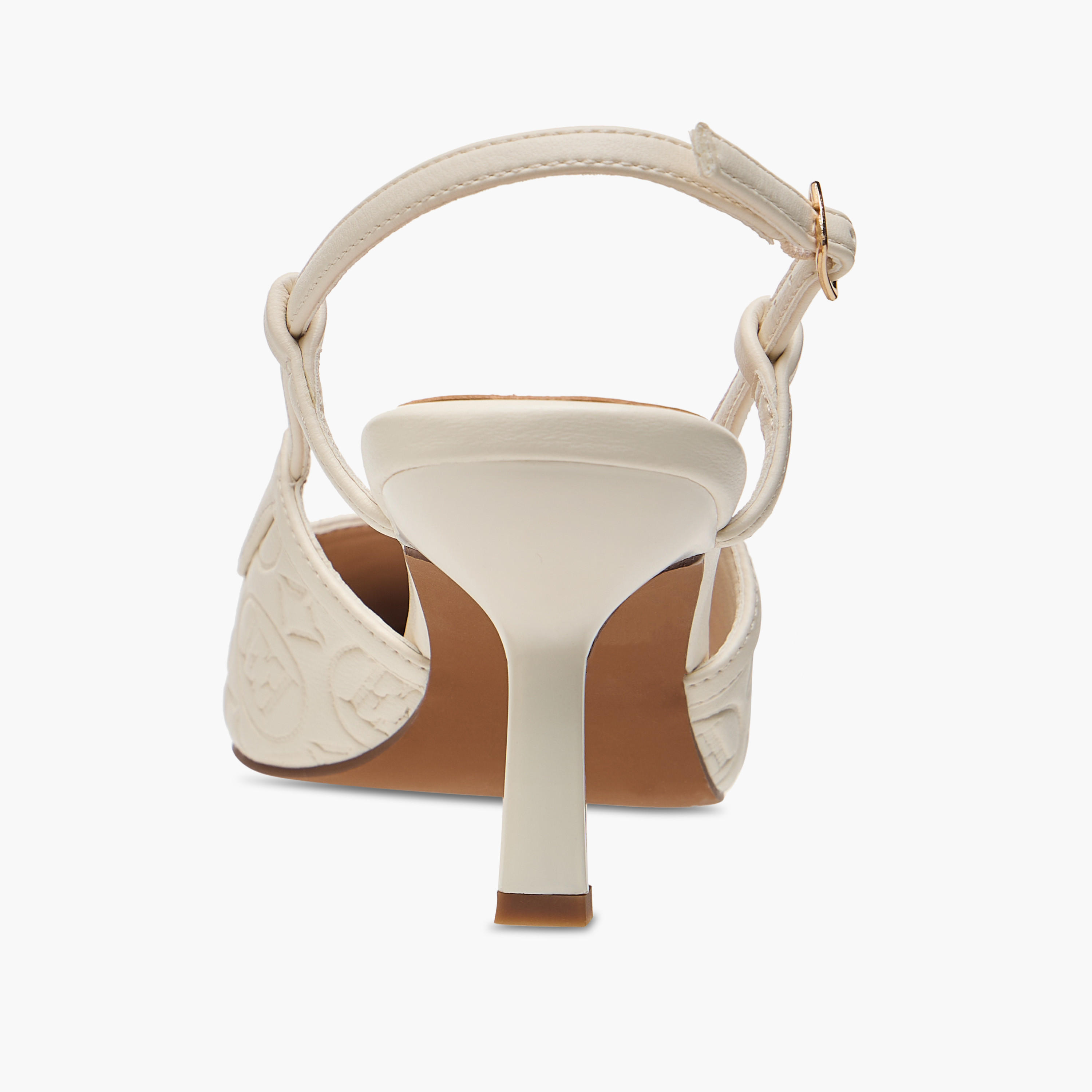 Elle Women's Monogram Detail Shoes with Buckle Closure and Stiletto Heels-women-shoes-sandals-heeled-image-5
