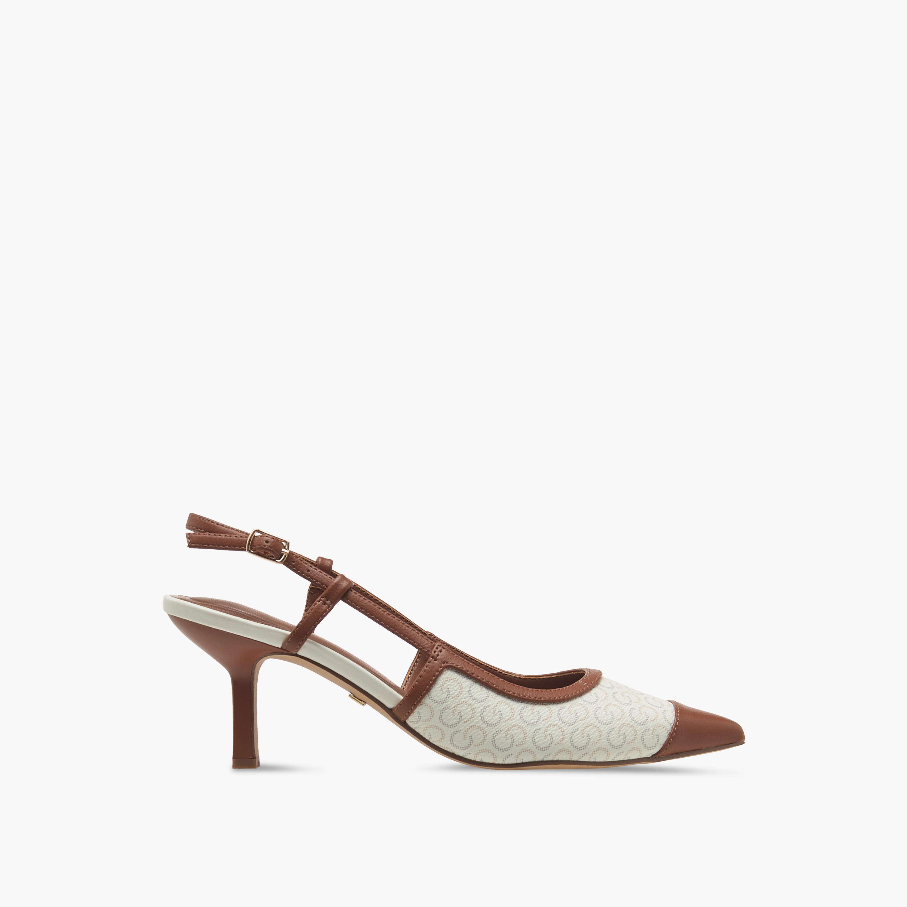 Celeste Women's Monogram Print Slingback Shoes with Kitten Heels-women-shoes-sandals-heeled-image-3