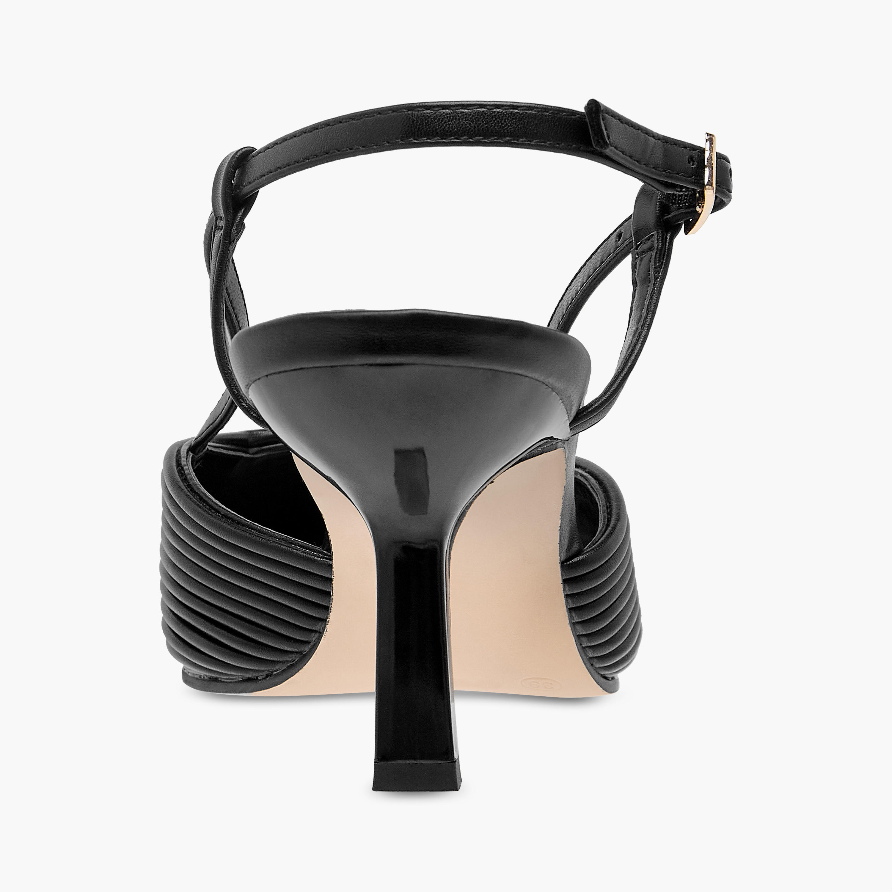 Elle Women's Logo Accent Shoes with Stiletto Heels and Buckle Closure-women-shoes-heels-image-4