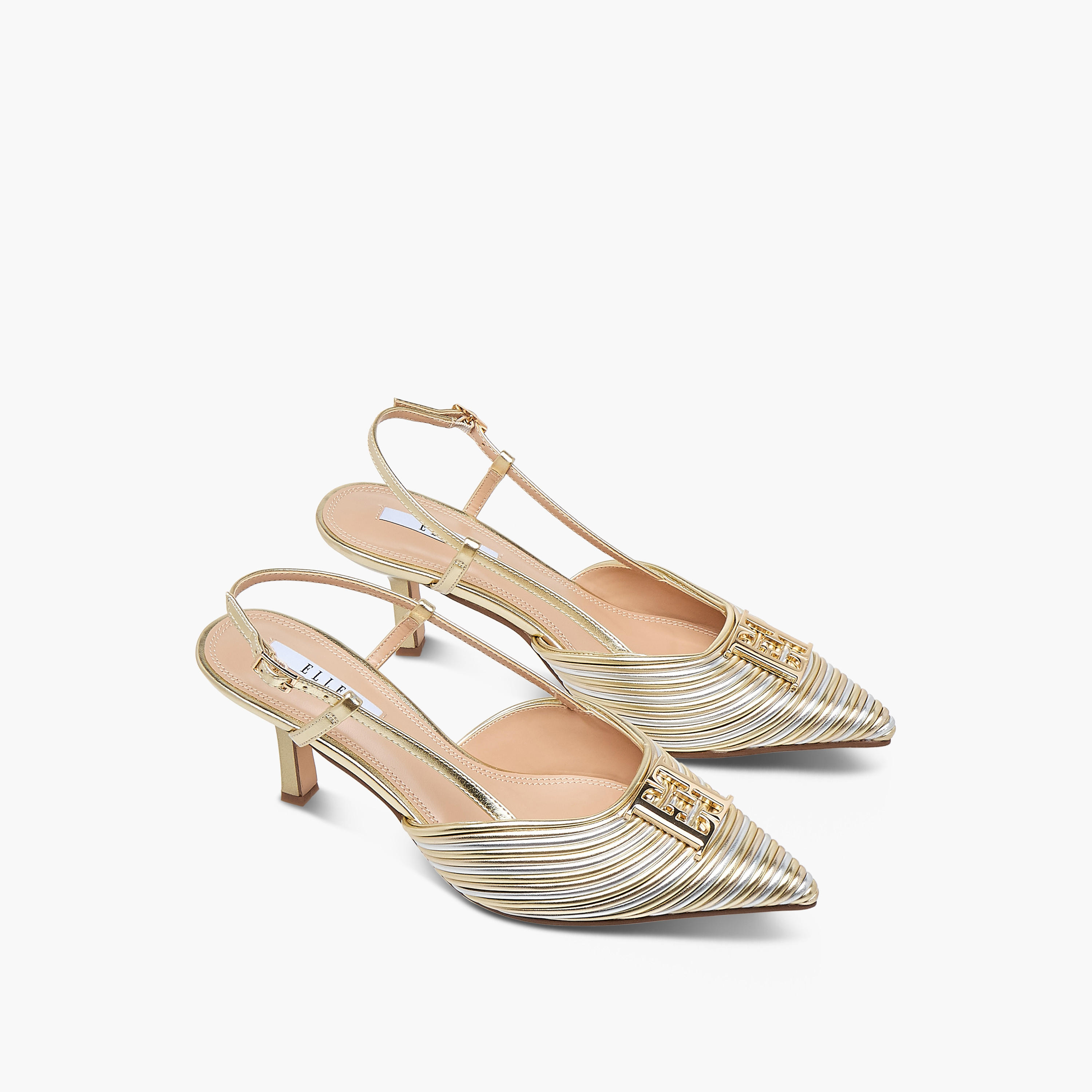 حذاء بكعب رفيع وإبزيم إغلاق وتزيينات شعار للنساء من إيل-women-shoes-heels-image-1