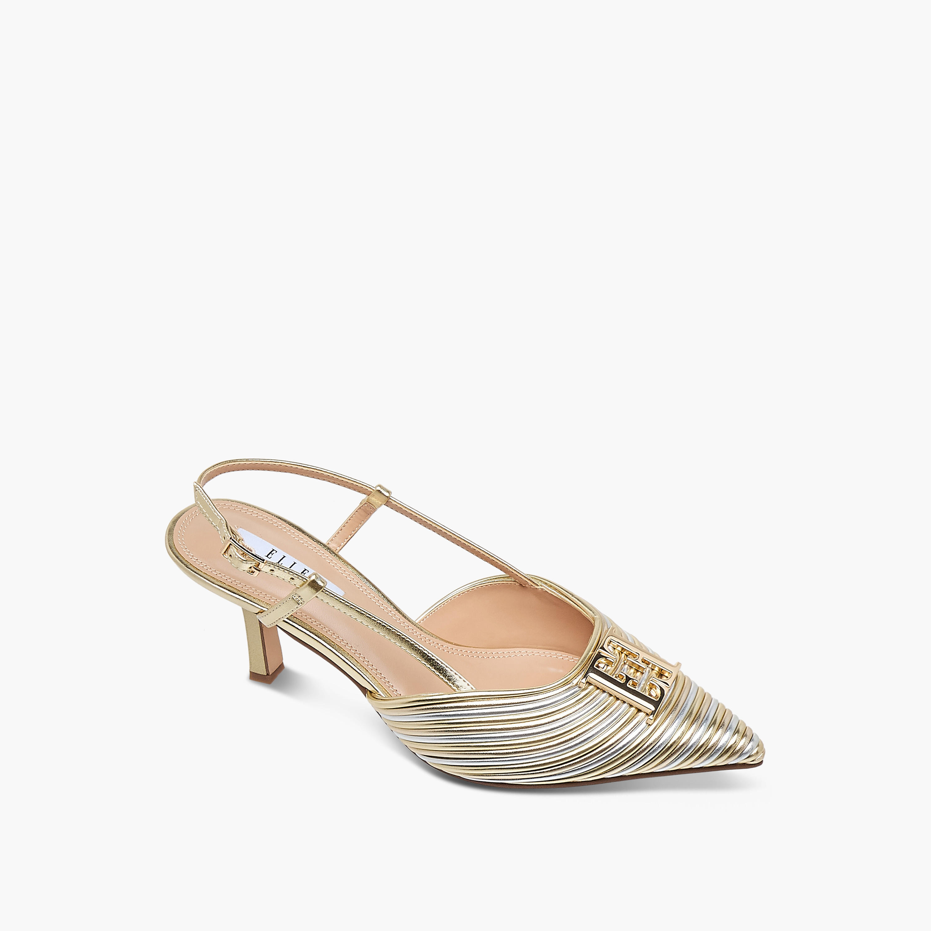 حذاء بكعب رفيع وإبزيم إغلاق وتزيينات شعار للنساء من إيل-women-shoes-heels-image-2