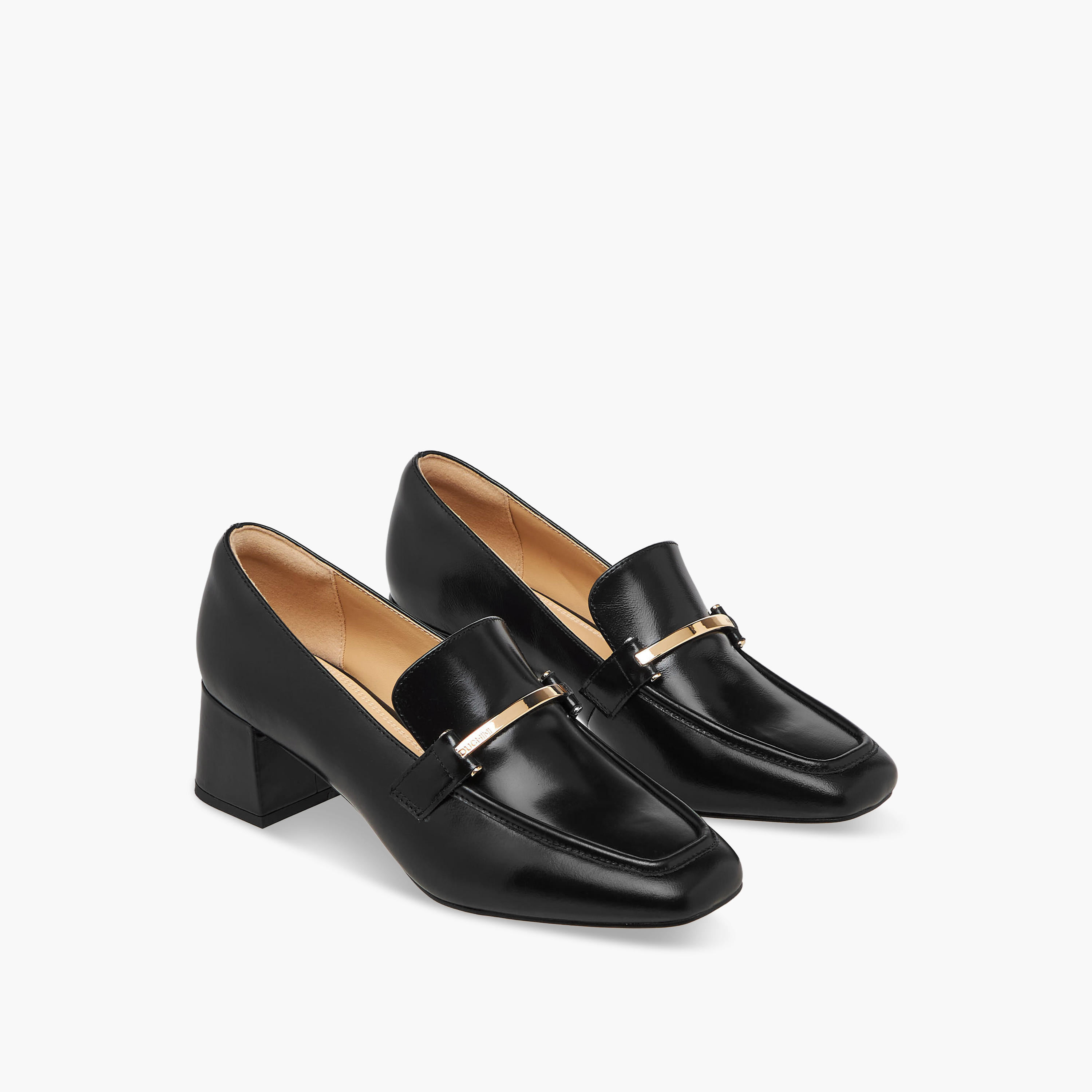 Duchini Women Block Heel Leather Loafers-women-shoes-loafersandmoccasins-image-1