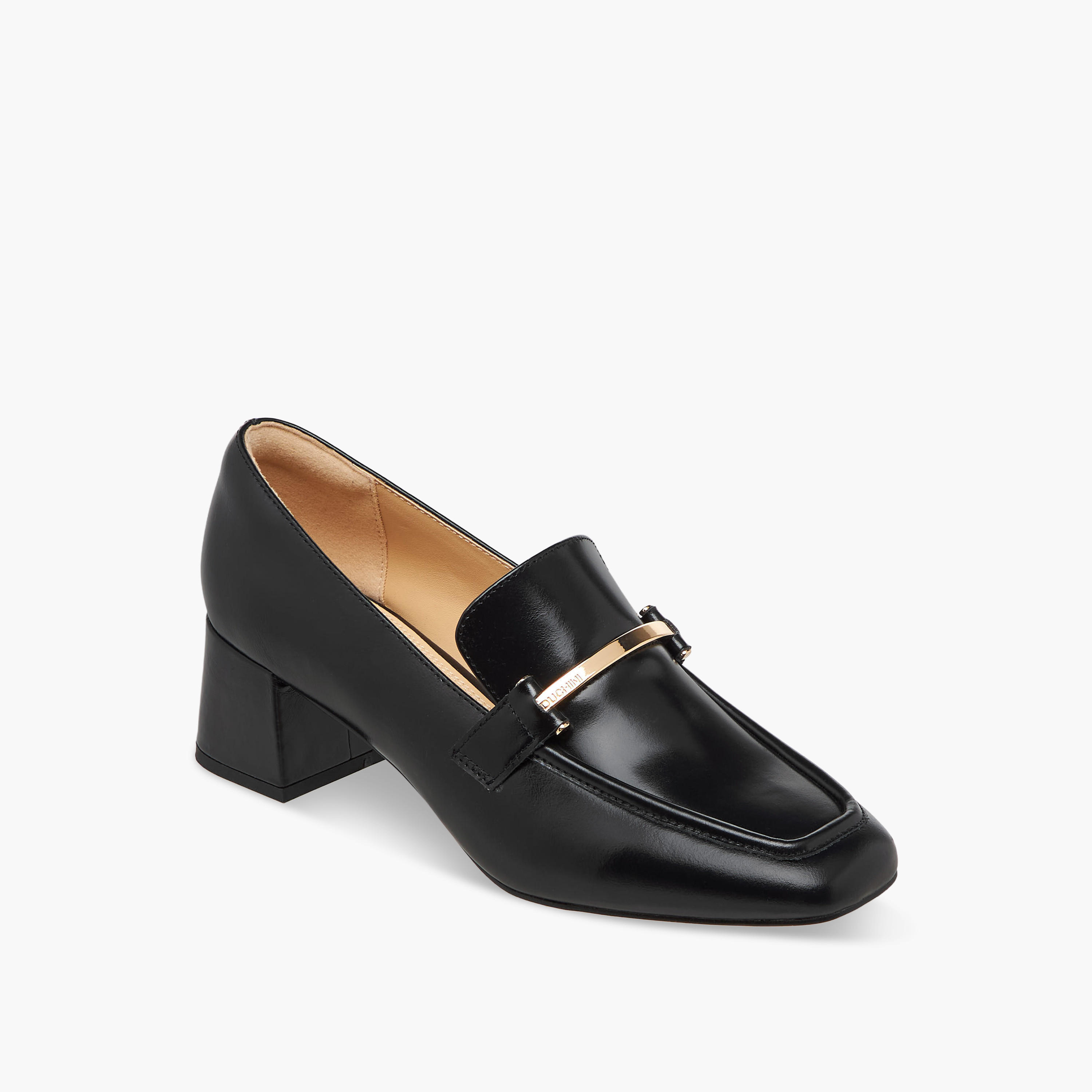 Duchini Women Block Heel Leather Loafers-women-shoes-loafersandmoccasins-image-2