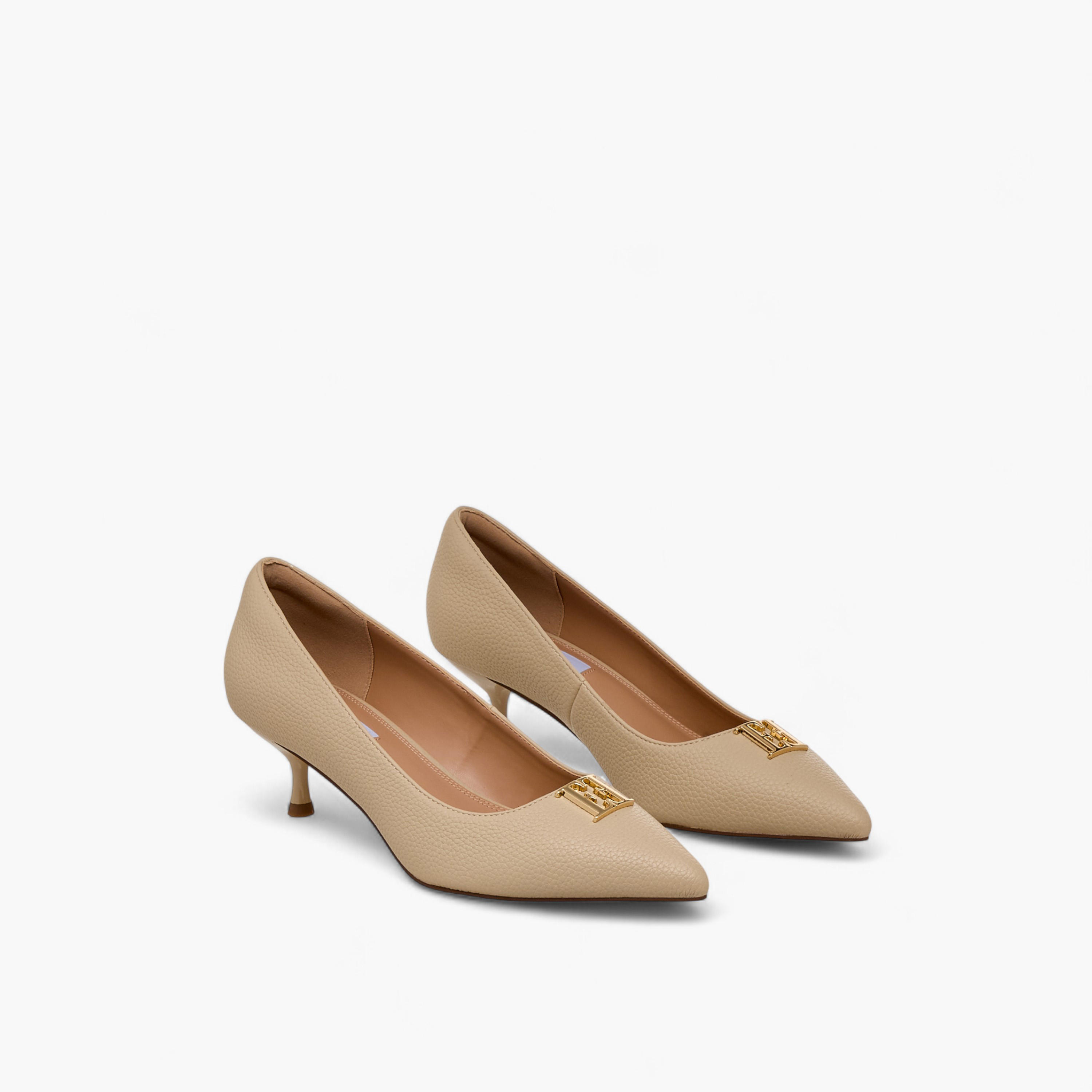 Elle Women Logo Embellished Kitten Heel Pumps-women-shoes-heels-image-1