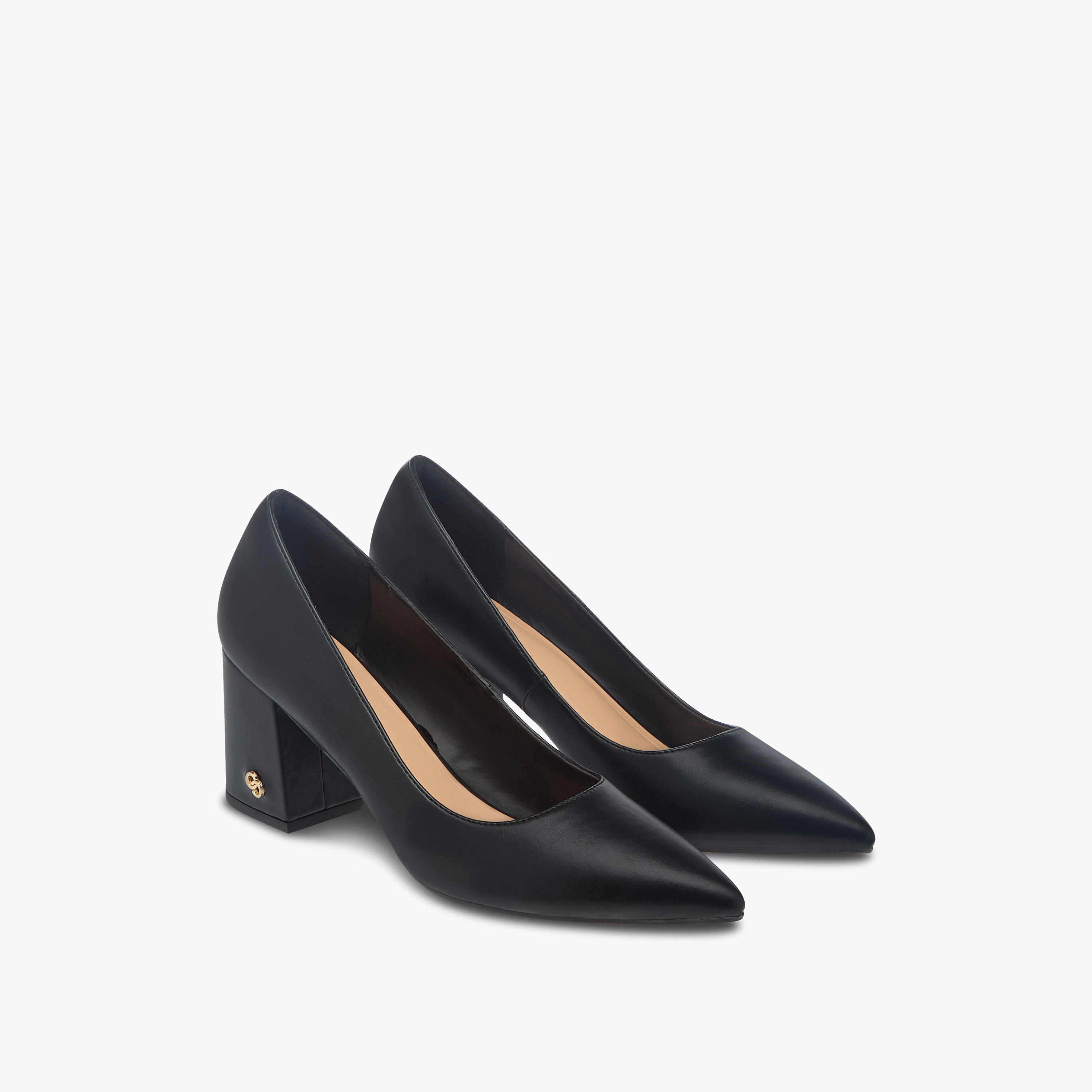 Celeste Women's Solid Pointed Toe Slip-On Shoes with Block Heels-women-shoes-heels-image-1
