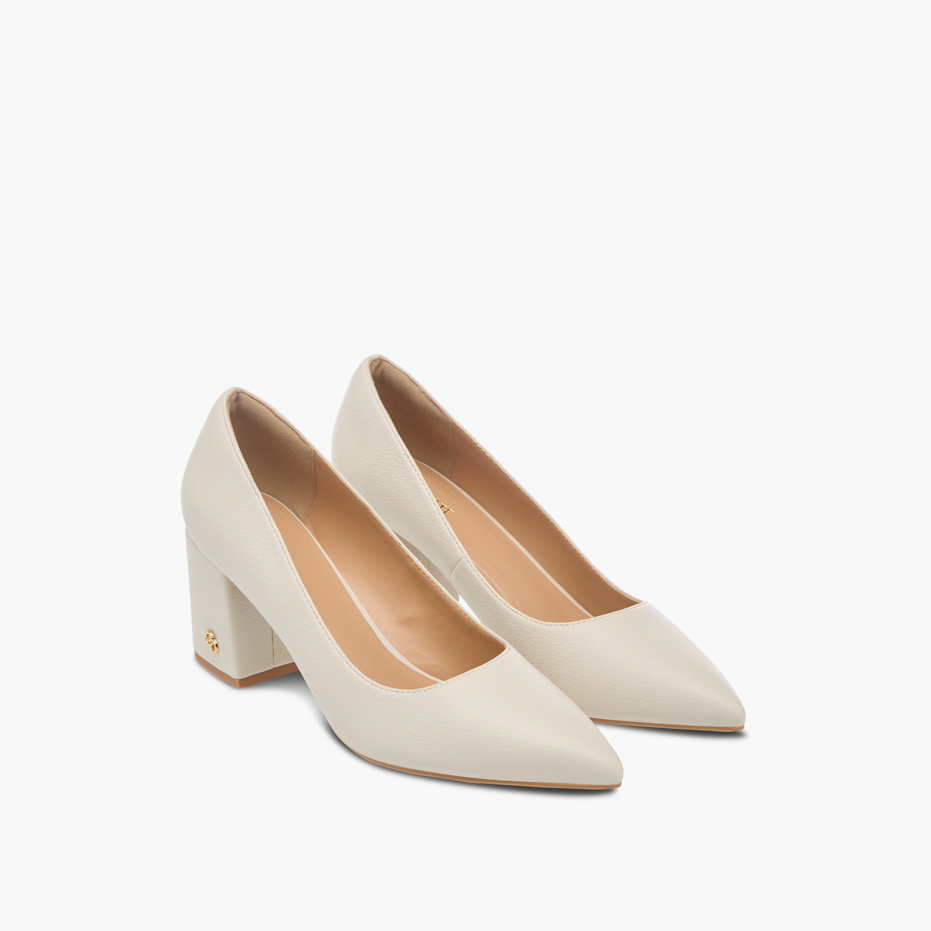 Celeste Women's Solid Pointed Toe Slip-On Shoes with Block Heels-women-shoes-heels-image-1
