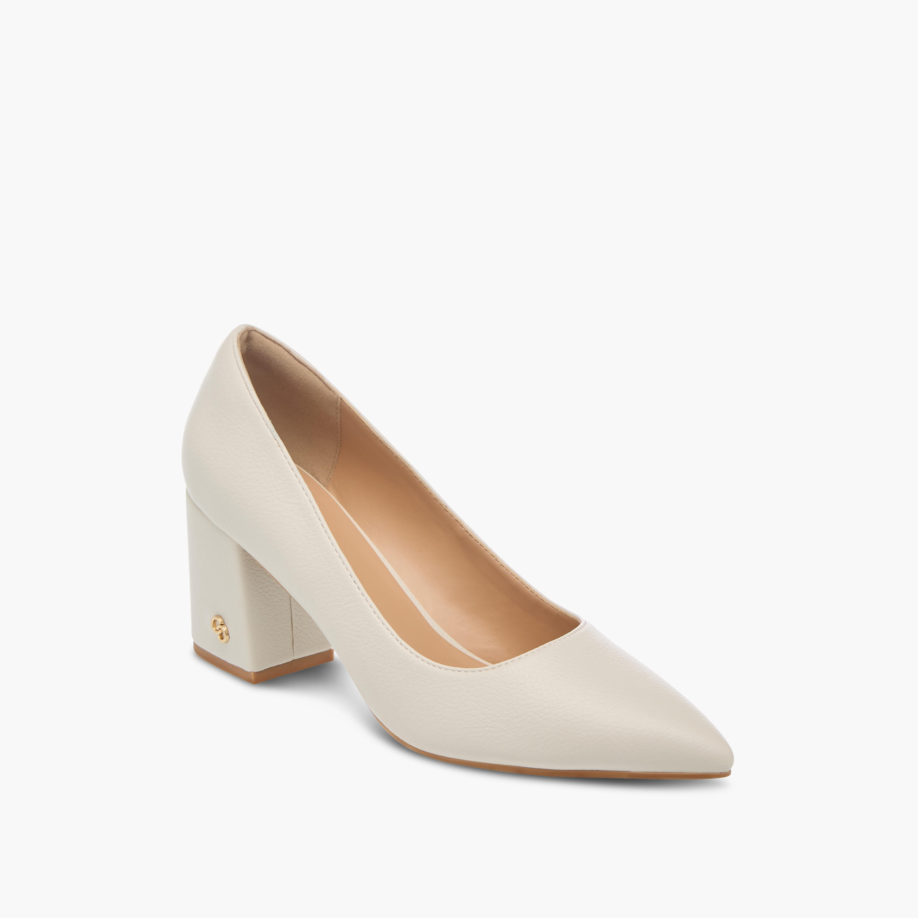 Celeste Women's Solid Pointed Toe Slip-On Shoes with Block Heels-women-shoes-heels-image-2