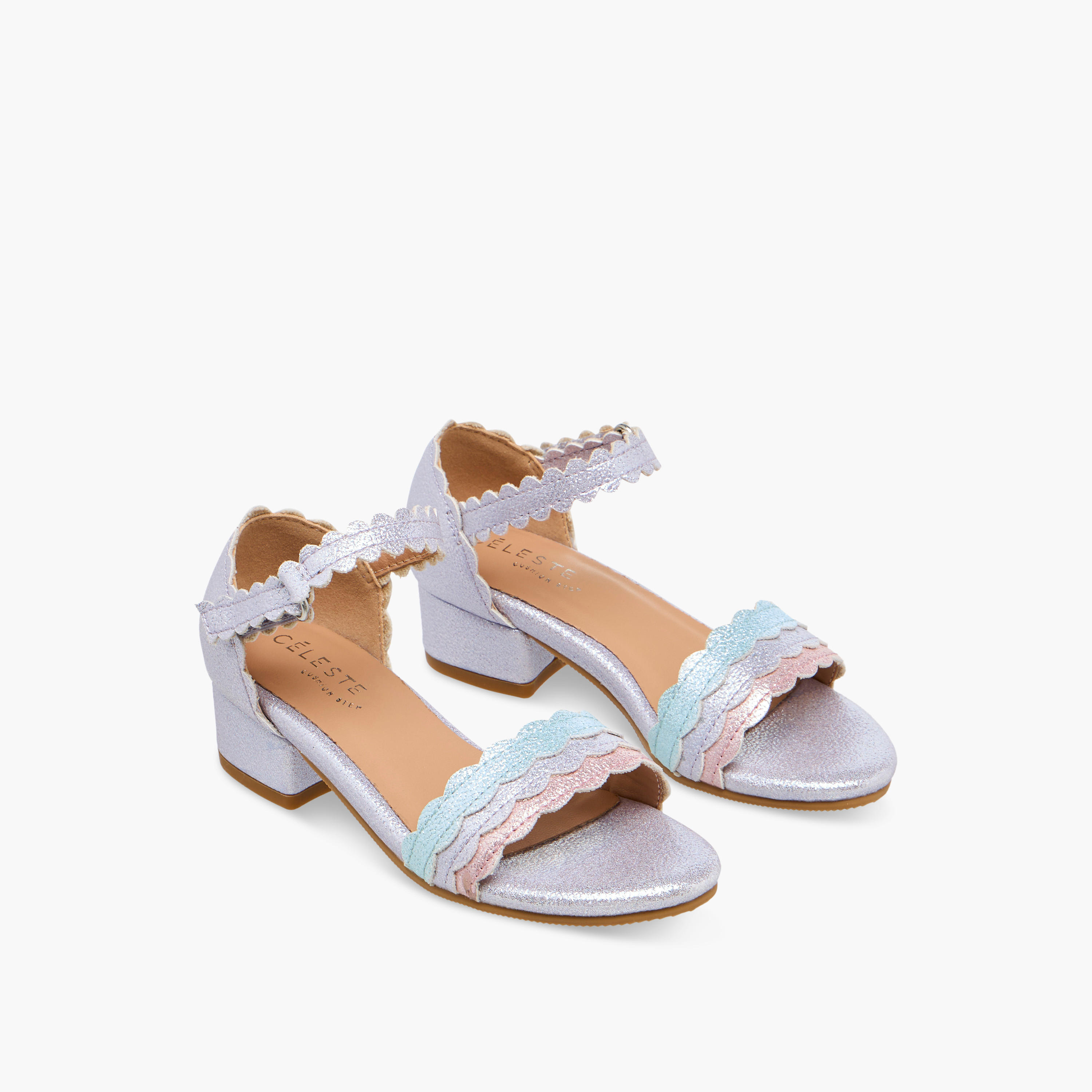 Celeste Girls Block Heel Ankle Strap Sandals-girls-shoes-sandals-image-1