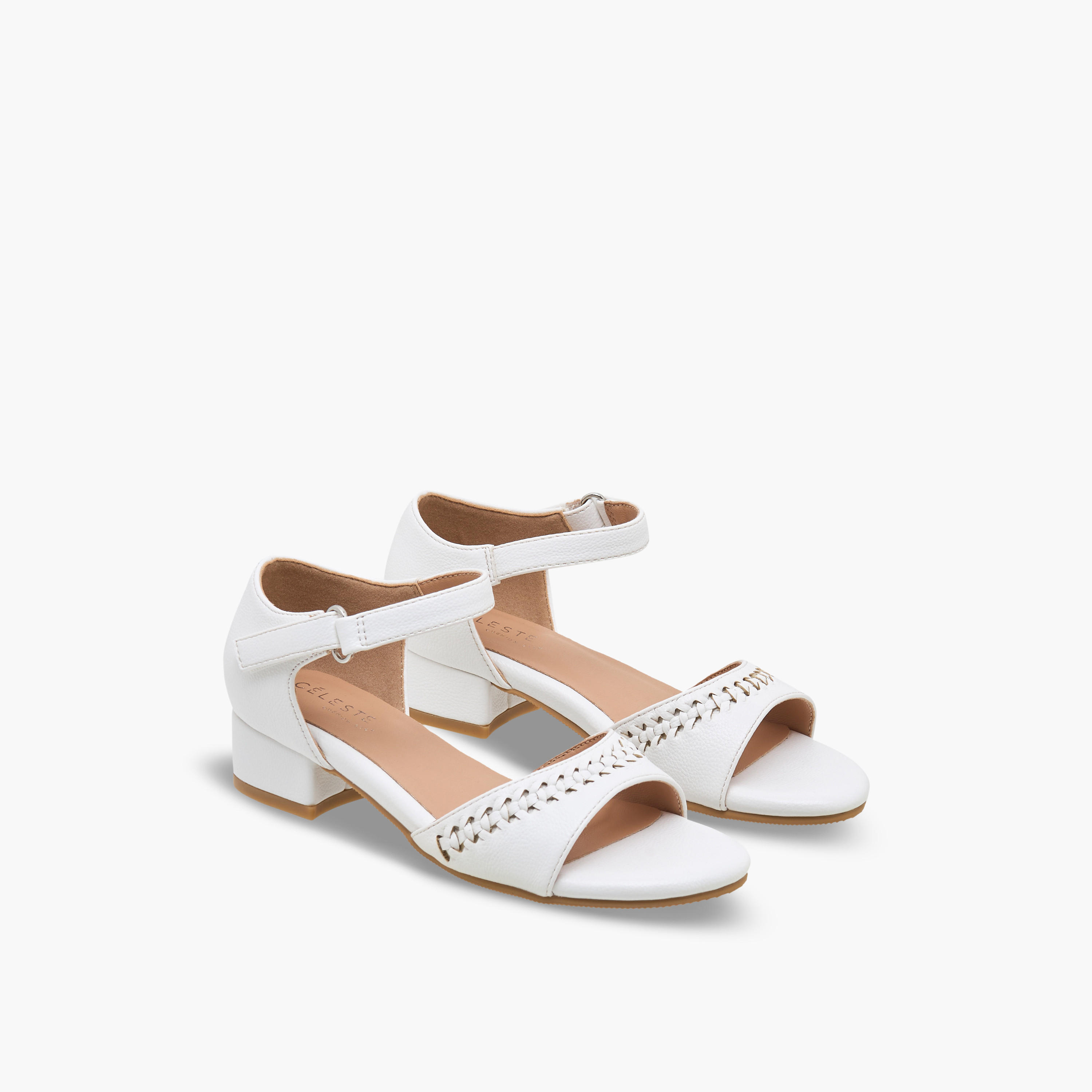 Celeste Girls Braided Block Heel Sandals-girls-shoes-sandals-image-1