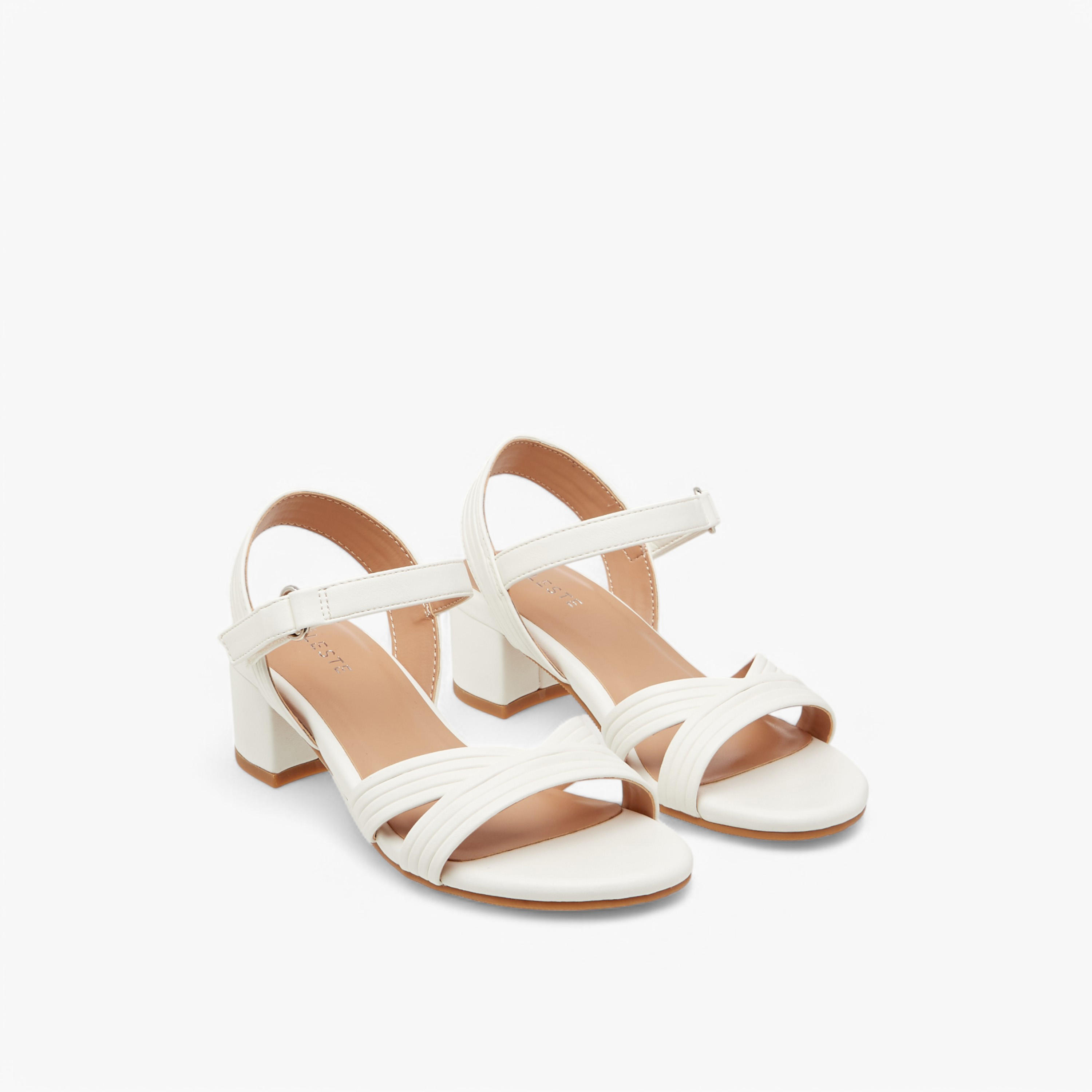 Celeste Girls' Block Heel Sandals with Hook and Loop Closure-girls-shoes-sandals-image-1