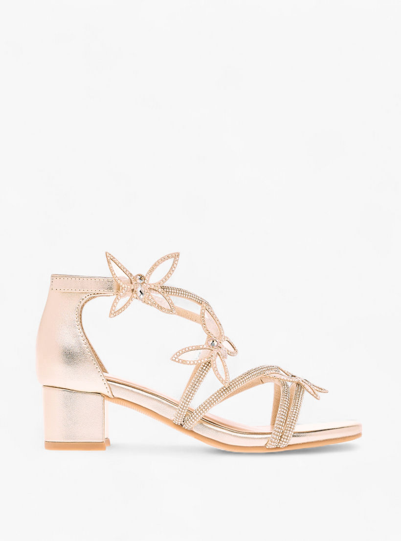 Celeste Girl's Butterfly Embellished Sandals with Hook and Loop Closure-girls-shoes-sandals-image-3